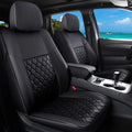 Huidasource Grand Cherokee Seat Covers, 2 Pieces Waterproof Leather Customized Car Seat Cushion Covers Protectors Compatible with Jeep Grand Cherokee 2011-2022 (2Pcs Front/Black)