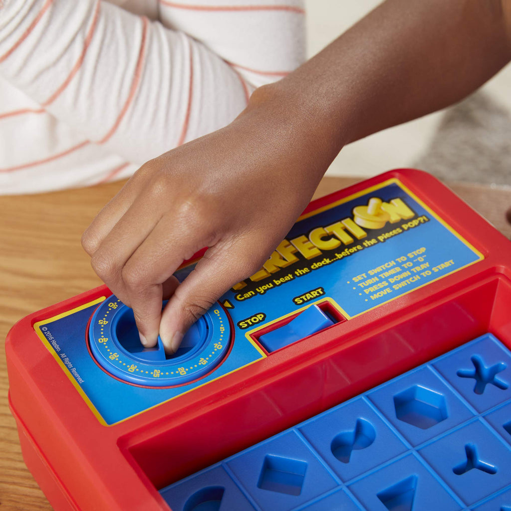 Hasbro Gaming Perfection Game for Preschoolers and Kids Ages 5 and Up, Popping Shapes and Pieces, Preschool Board Games for 1 or More Players