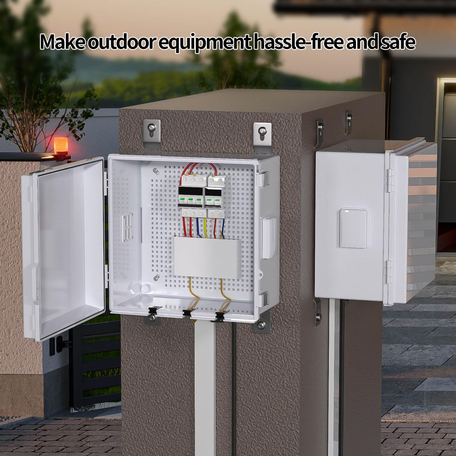 ABS Electrical Junction Box, Ventilated Design, Cable Grommets, IP65 Waterproof Enclosure, Indoor/Outdoor Use with Mounting Panel. (Clear Cover, 8.7"x6.7"x4.3")