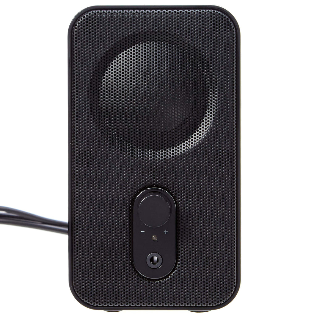 Amazon Basics AC-Powered Computer Speakers for Desktop or Laptop PC with Volume Control, Headphone Jack, Black (US Version)