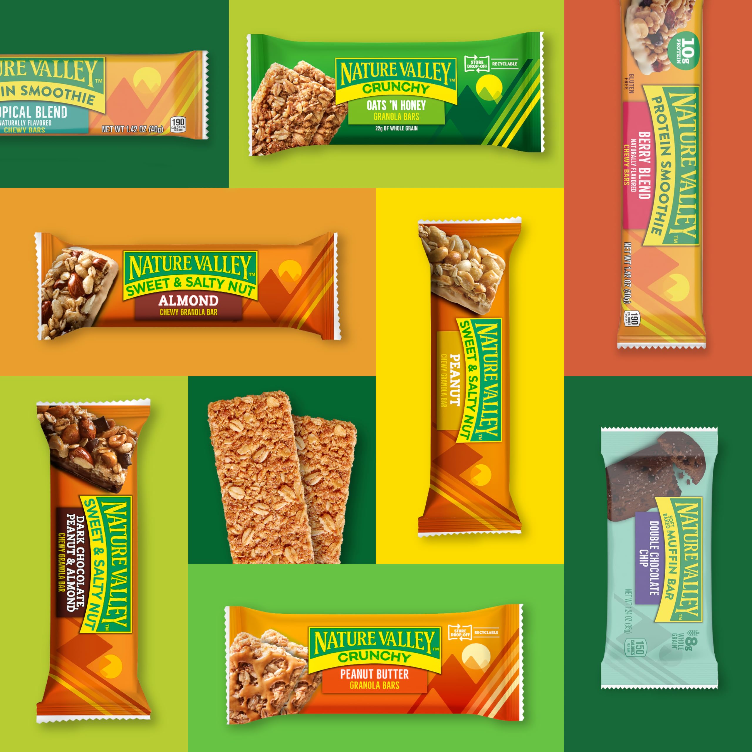 Nature Valley Crispy Creamy Wafer Bars, Blueberry, Whole Grain, 5 Bars, 6.5 oz