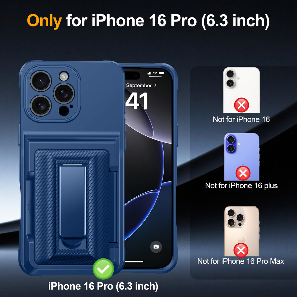 Oneagle Wallet for iPhone 16 Pro Max Case with Card Holder (4-5 Cards) [RFID Blocking] [Privacy Screen Protector] Full Camera Protection & Kickstand, 15FT Shockproof Phone Case for iPhone 16 Pro Max