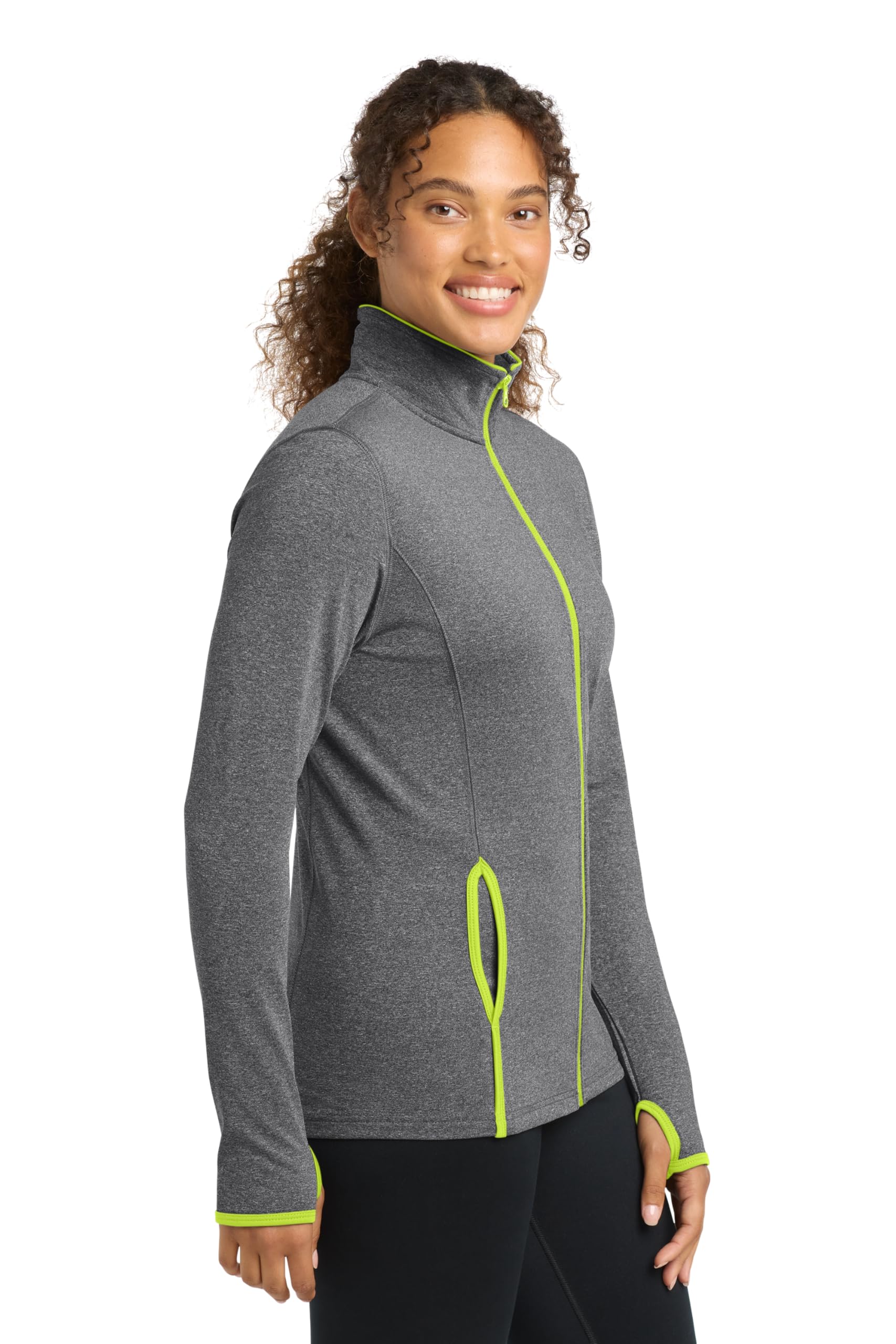 SPORT-TEK Women's Sport-Wick Stretch Contrast Full Zip Jacket