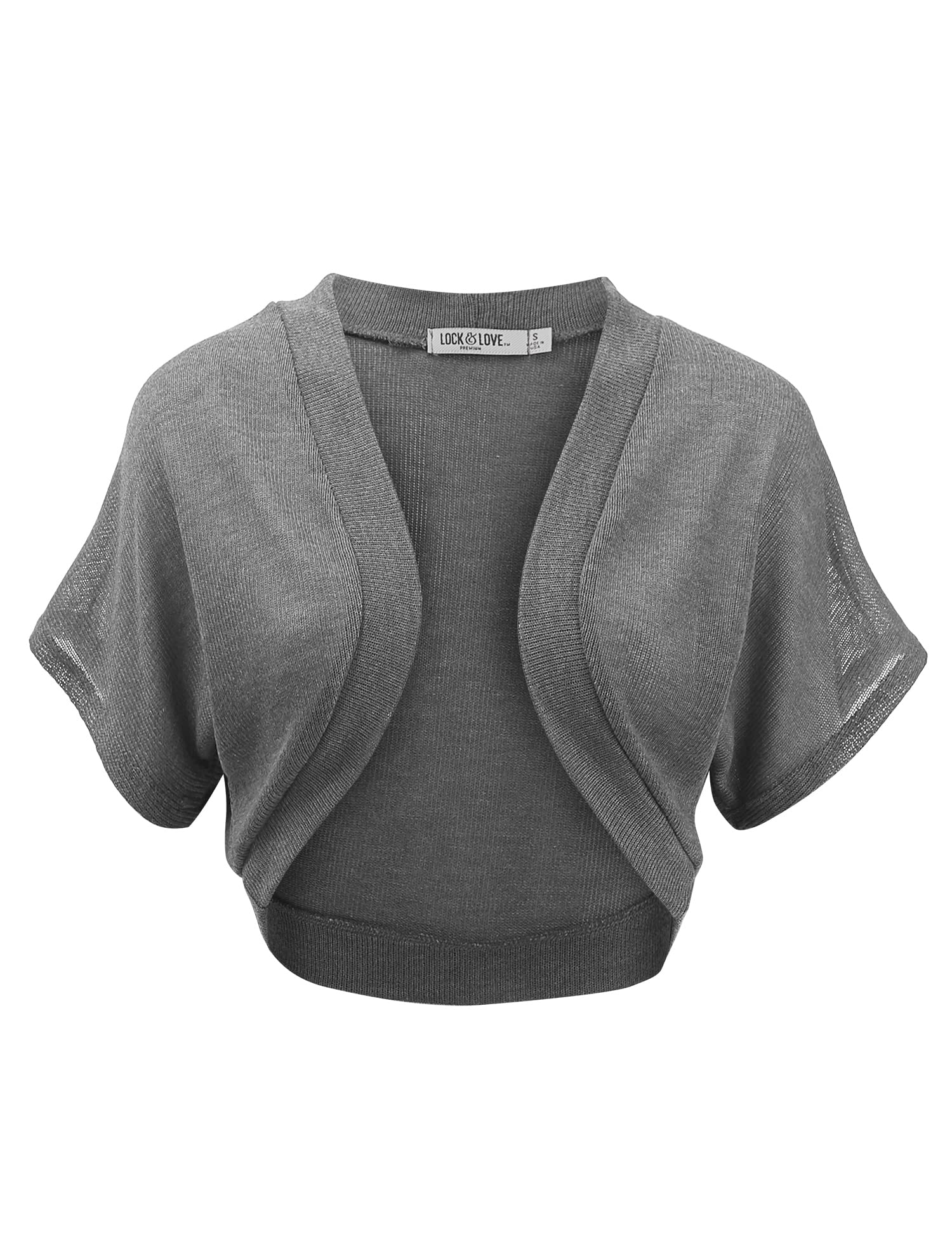 Lock and Love Women's Versatile Open Front Lightweight Short Sleeve Bolero Shrug