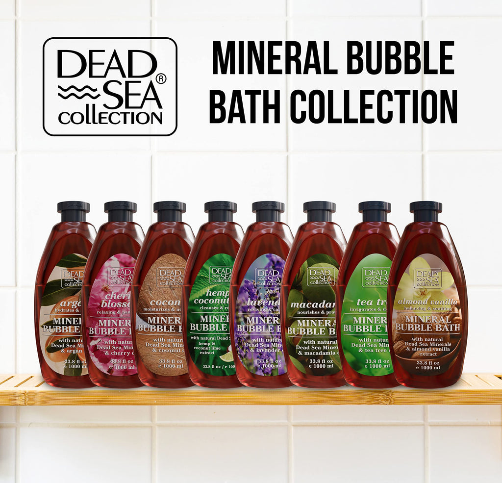 Dead Sea Collection Bubble Bath with Almond Vanilla for Women and Men - Sweet Almond Oil and Dead Sea Salt - Nourishing and Moisturizing Skin - Pack of 2 (67.6 fl.oz)