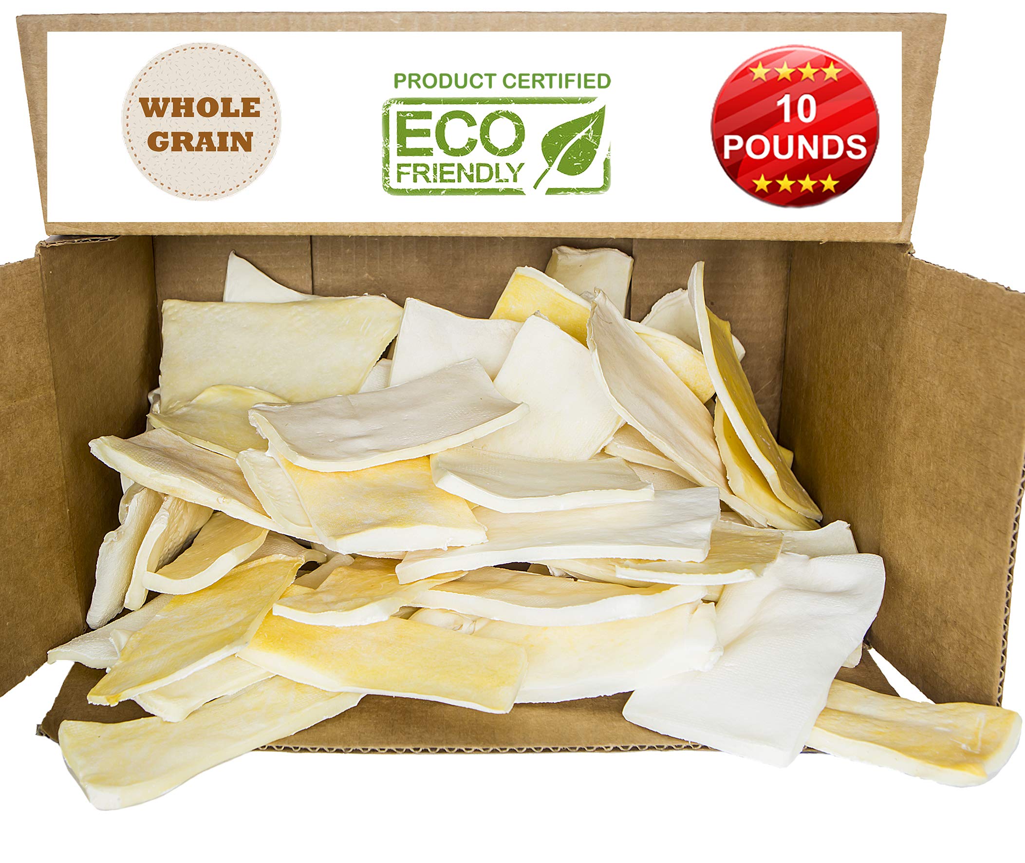 Brazilian Pet Premium Thick Cut Chips, Wholegrain Rawhide (Last Much Longer Than Traditional Chips). 100% Natural. Great Behavioral Dog Chewing Treat Solution. No Preservatives. (1 Pound)