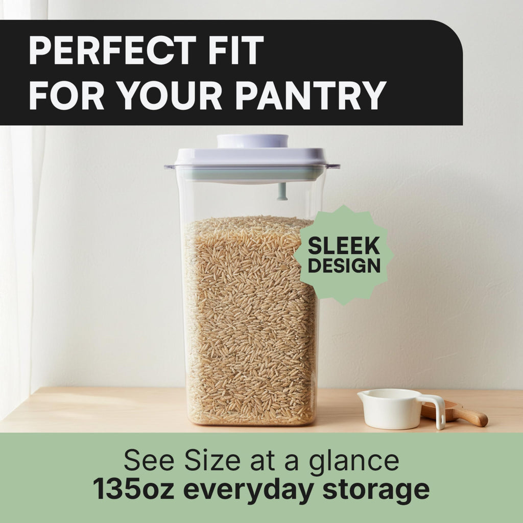 Bop Top Airtight Food Storage Containers with Lid 13.5 Cups / 108 oz | Kitchen Canister Sets | Air Tight Pantry Container | Pop Top Dry Food Storage Containers for Snacks, Sugar, Flour, Baking, Pasta