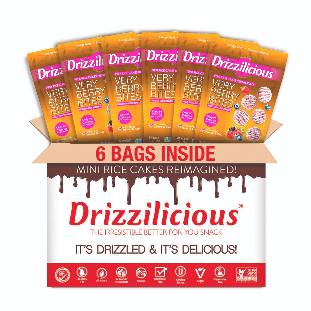 Drizzilicious Mini Flavored Rice Cakes - Rice Crisps, Healthy Snack for Adults and Kids, Vegan, Gluten Free Snack, 90 Calories Per 21 Pieces, S'mores & Cinnamon Swirl - 4 oz (Pack of 6)