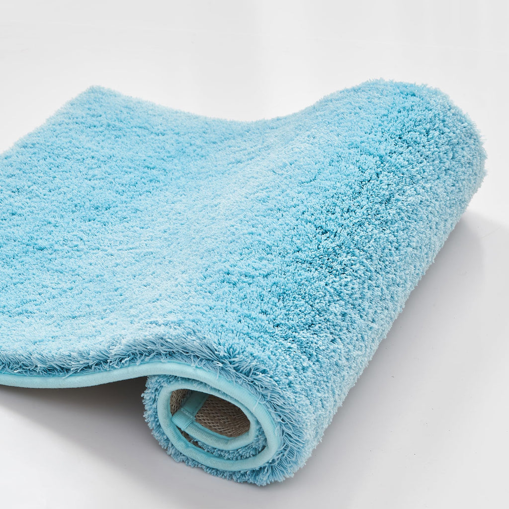 CozeCube Circle Fleece Bath mats for Bathroom, Fluffy Absorbent, Melange Quick Dry Microfiber Bath Rugs, Non Slip Washable Shower Mat Gifts, Brown, 24" X 16"