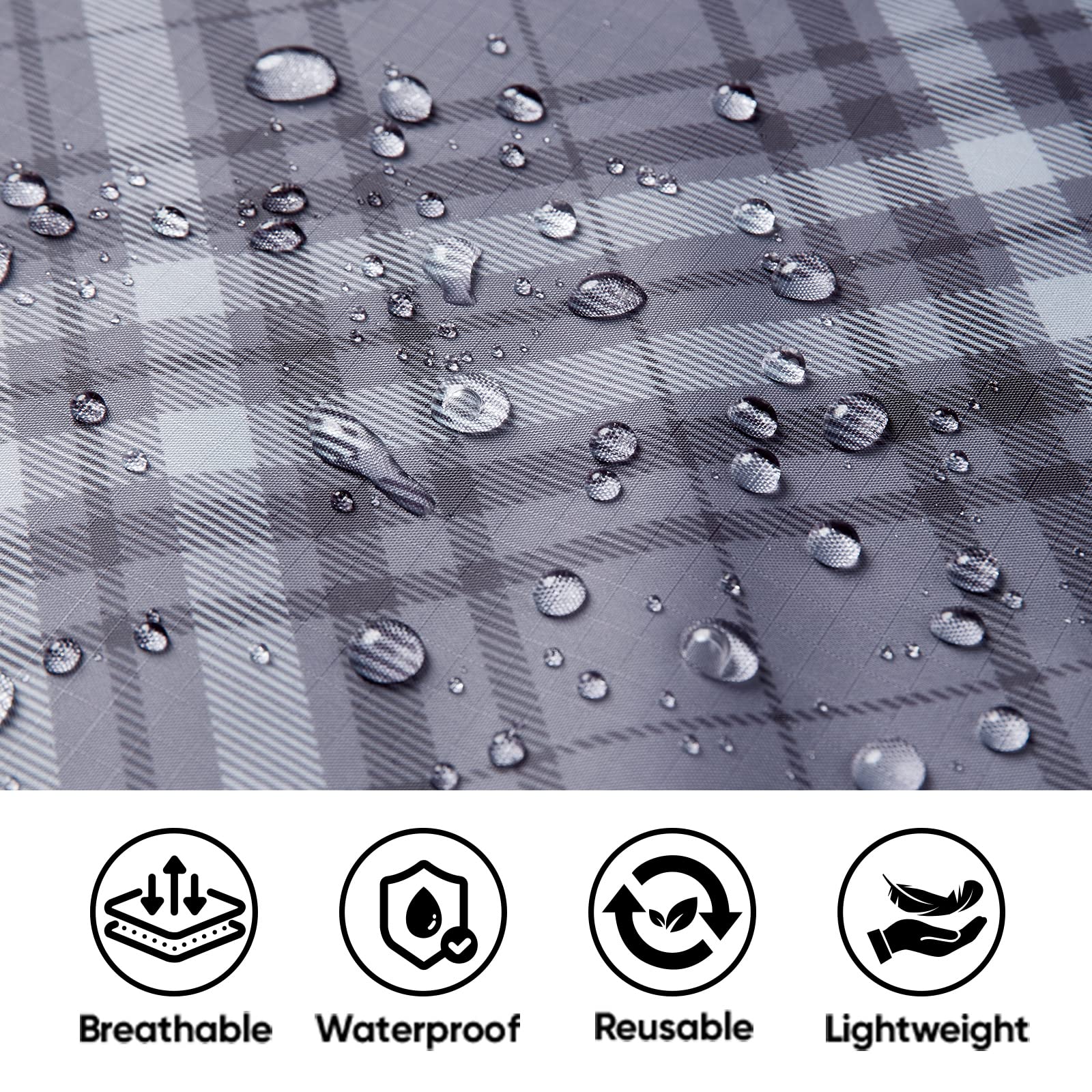 PTEROMY 3-in-1 Hooded Rain Poncho for Adult with Pocket, Waterproof Lightweight Unisex Raincoat for Hiking Camping Emergency