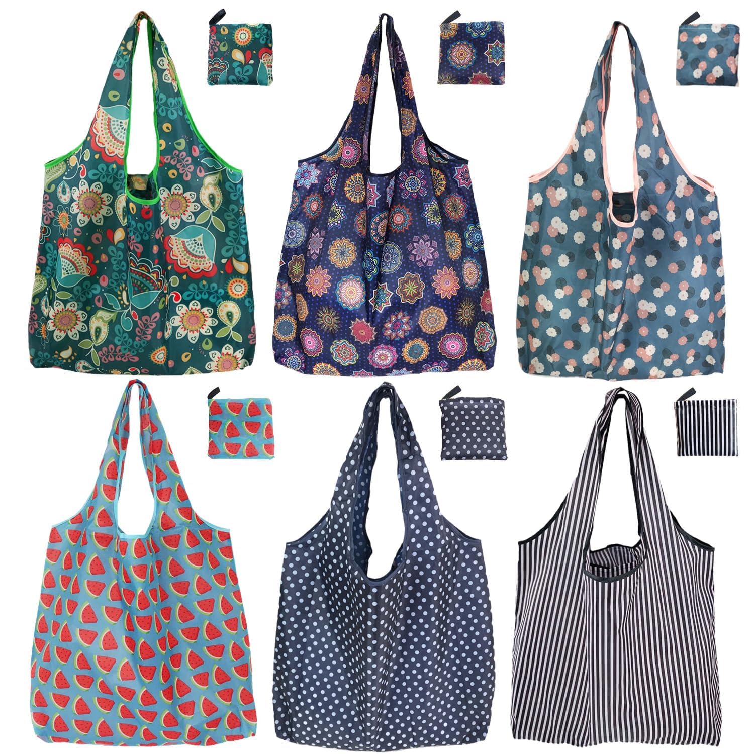 Bolsas de compras reutilizables para comestibles, paquete de 4 de 50 libras bolsas plegables grandes y lavables para mercado, compactas para un fácil almacenamiento, bolsas de tela ligeras y