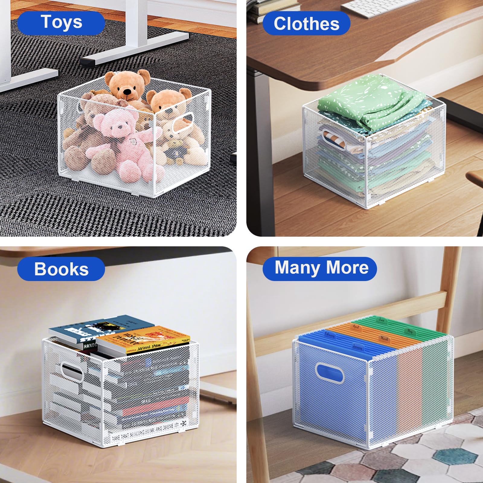samstar Hanging File Organizer, Mesh File Folder Organizer File Crate File Cabinet Inserts Storage Box, Letter Size