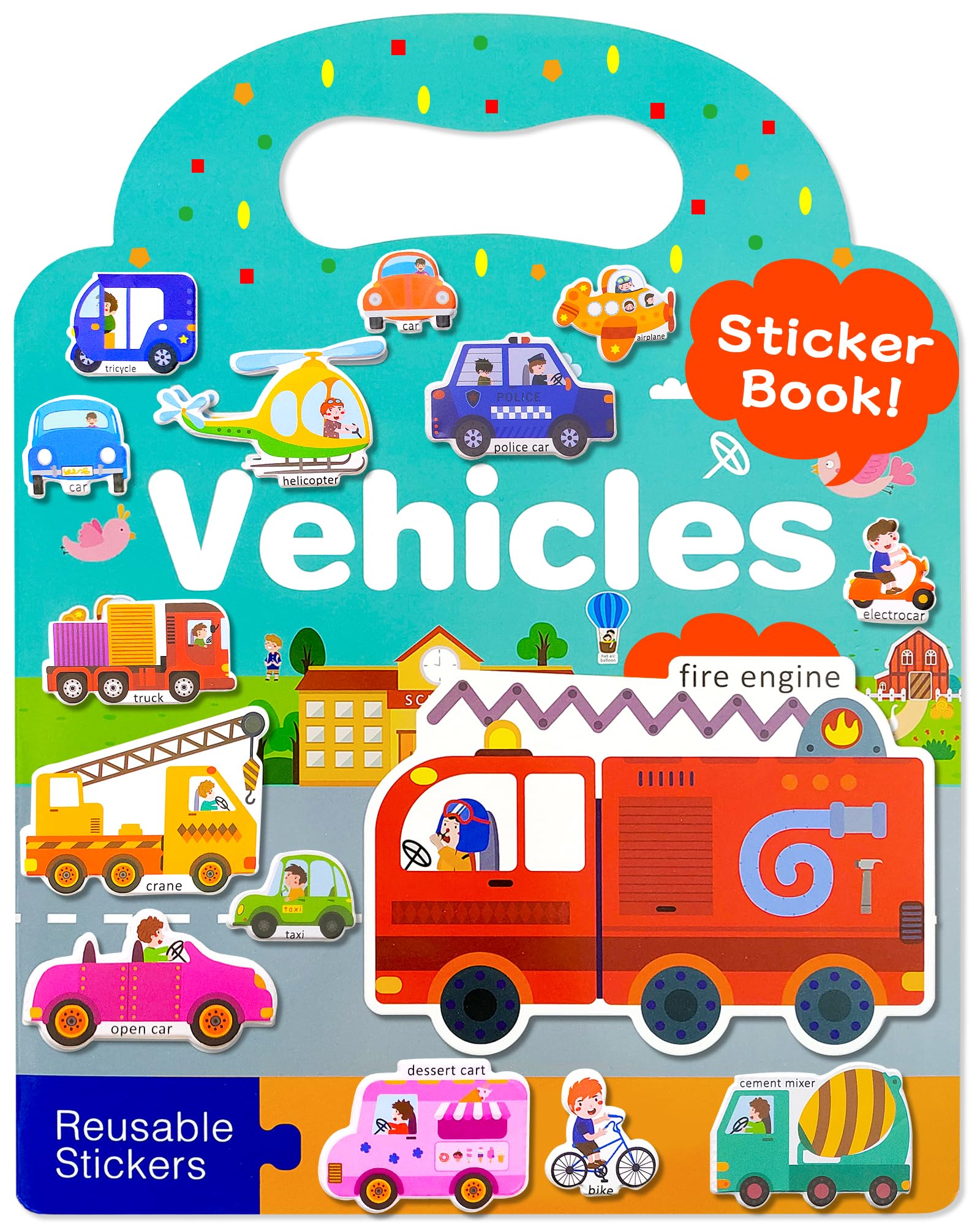 Benresive Reusable Sticker Book for Toddlers, Stickers for Kids, Travel Toys for Arts & Crafts Activities, Birthday Gift for Boys & Girls, Animals Dinosaurs Insects Themes
