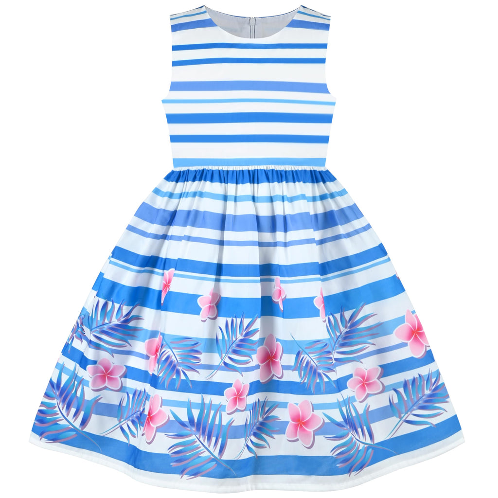 Sunny Fashion Girls Dress Rose Flower Double Bow Tie Party Sundress