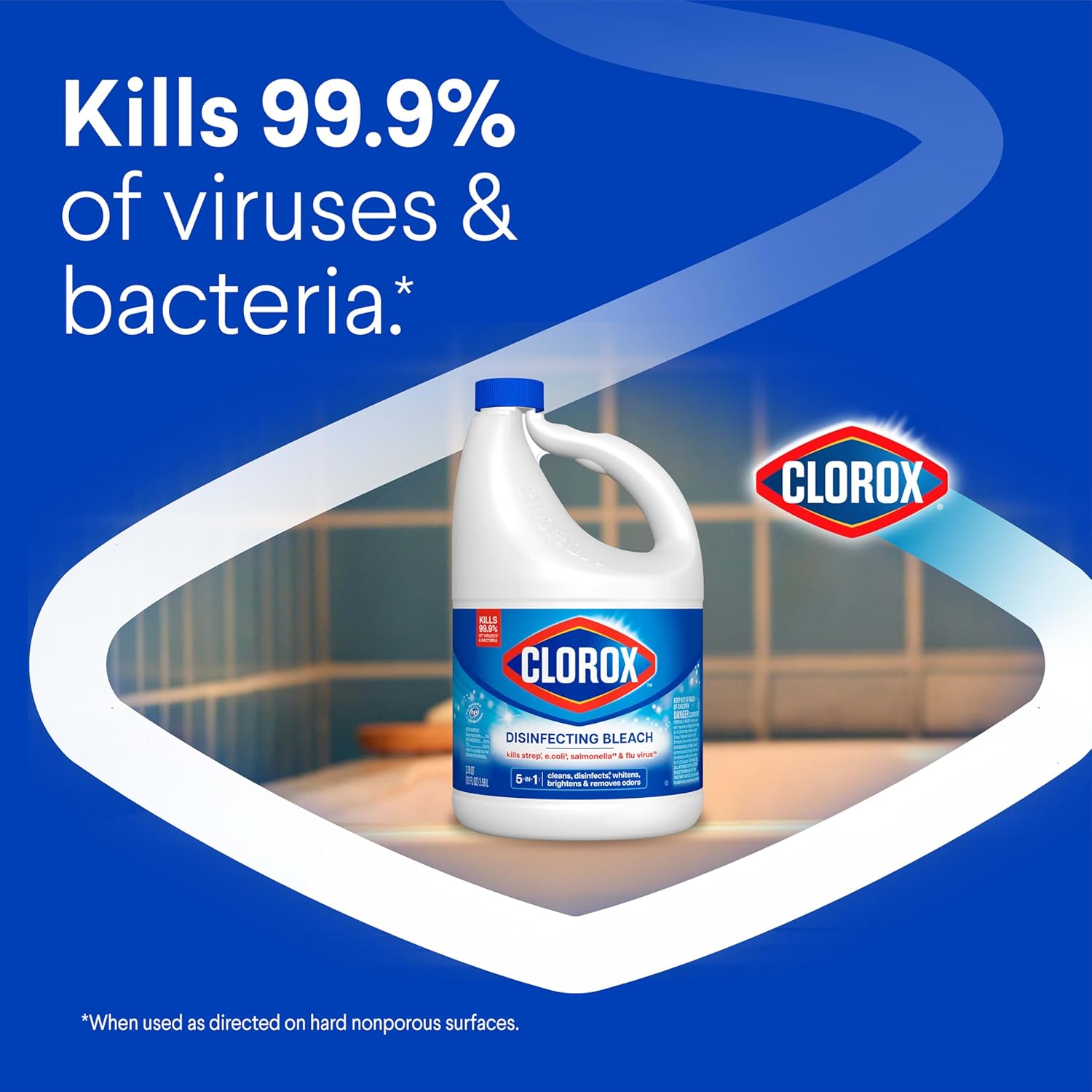 Clorox Disinfecting Bleach, 121 Fluid Ounces (Package May Vary)