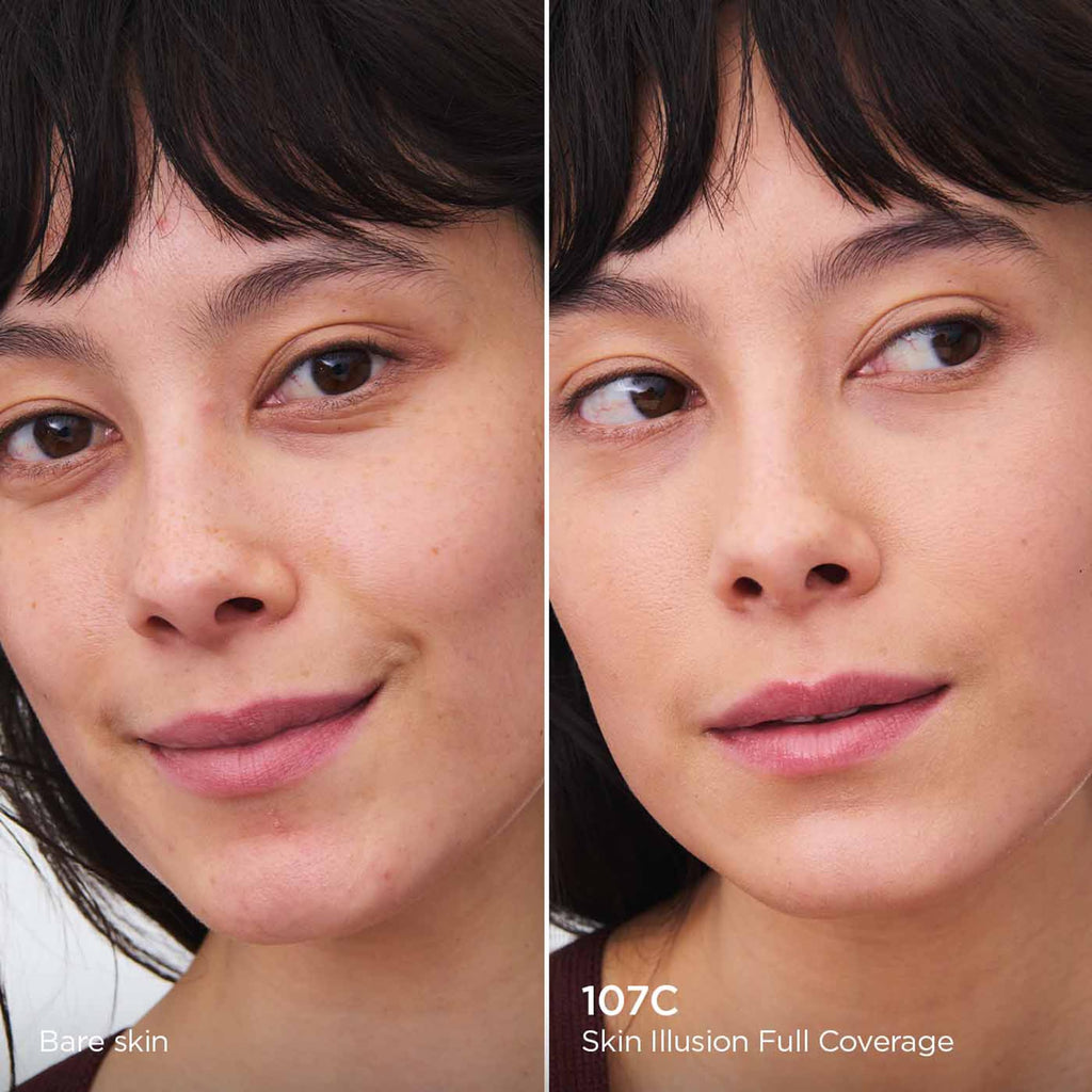 Clarins Skin Illusion Longwear Full Coverage Foundation|Luminous Matte Finish|24H Hold and 24H Hydration|Natural Looking|Transfer, Sweat and Smudge Proof| Contains Hyaluronic Acid|1 Fl Oz