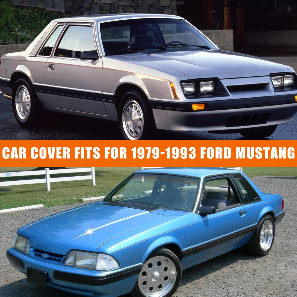 Waterproof Car Cover Replace for 1964-1978 Ford Mustang, 6 Layers All Weather Custom-Fit Mustang Full Car Covers with Zipper Door for Snow Rain Dust Hail Protection (1964-1978)