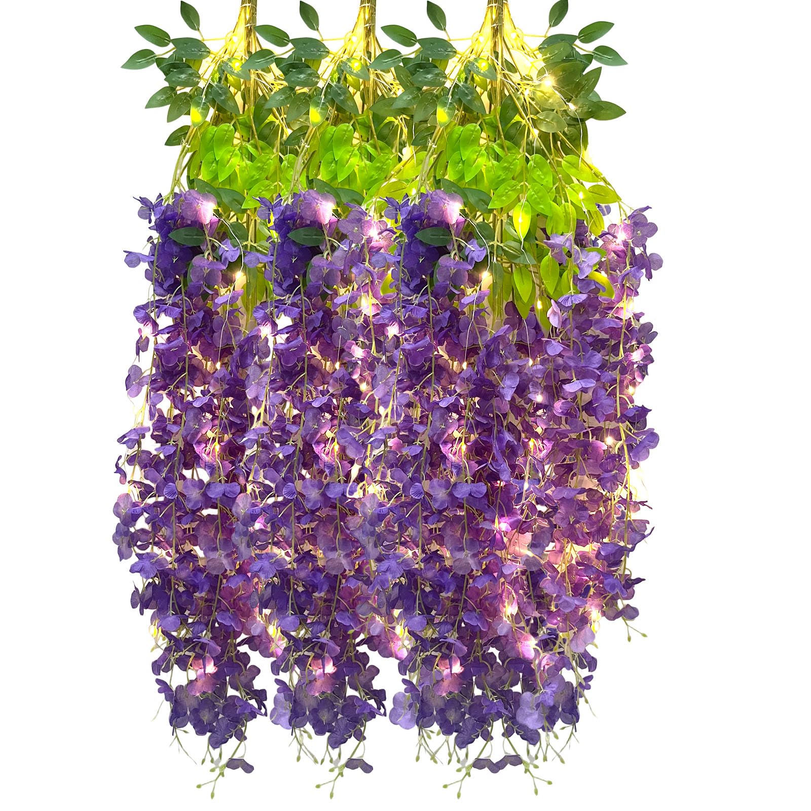 5 Pack Pink Wisteria Hanging Flowers Garland, 3.77 Feet Artificial Flower Vines, Fake Wisteria, Artificial Vines Hanging Garland for Backdrop Outdoor Yard Garden Decor