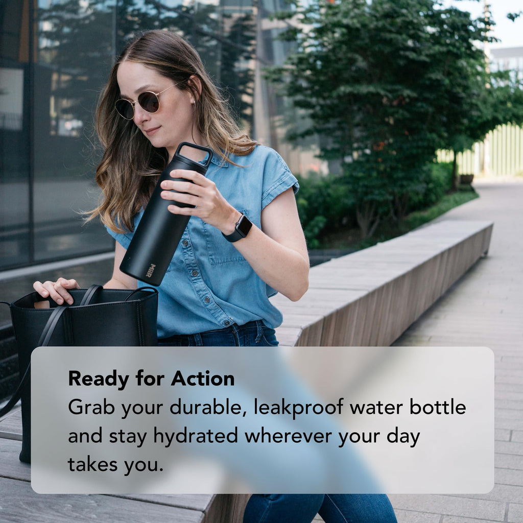 MiiR Wide Mouth Water Bottle - 20oz Insulated Water Bottle in Stainless Steel with Double Wall Vacuum Insulation, Leakproof Design, Keeps Drinks Hot or Cold | Stainless Steel with Double Wall Vacuum Insulation, Leakproof Design, Keeps Drinks Hot or Cold