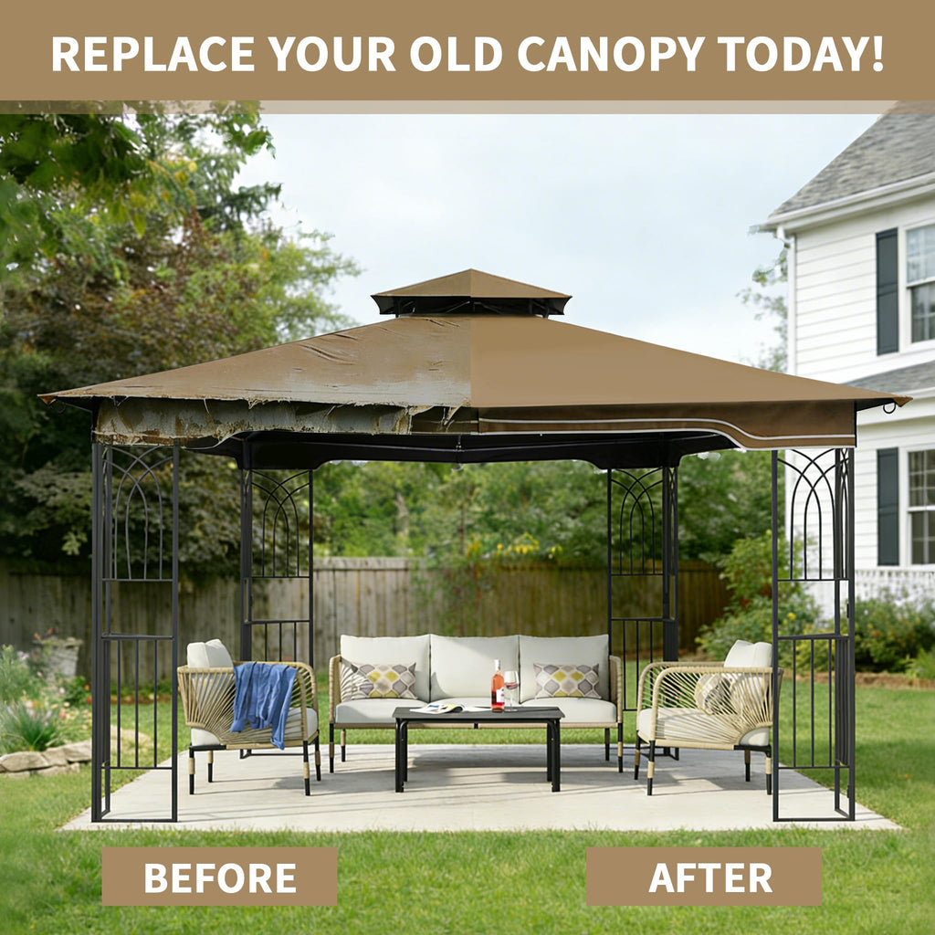 SCOCANOPY Replacement Gazebo Canopy Compatible with 10 x 12 Regency II Patio Gazebo Model L-GZ798PST,A101004104,A101004105,(Forest Green)