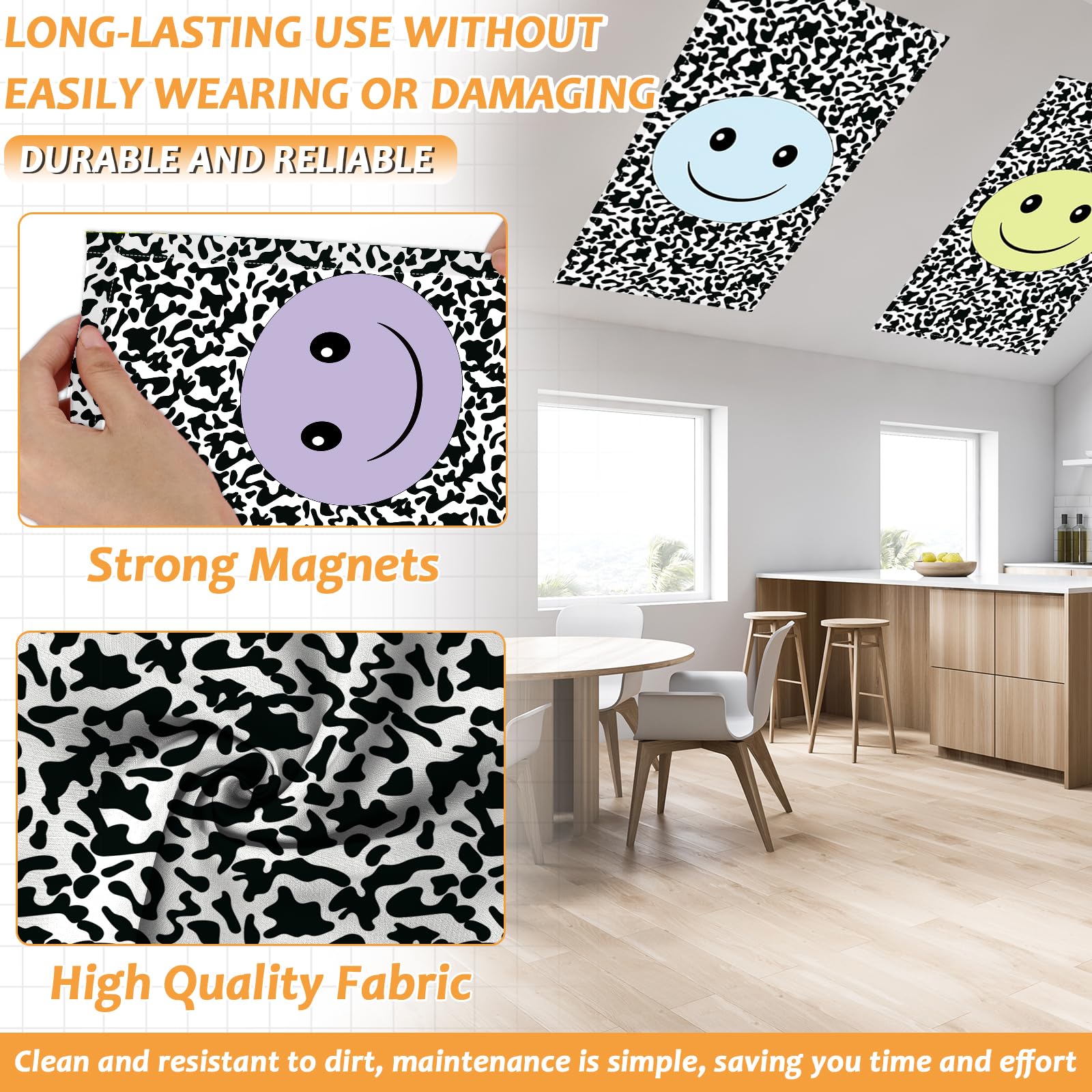 8 Pcs Fluorescent Light Covers with 80 Magnets Decorative for Classroom Ceiling Lights 4 x 2 Feet Magnetic Light Cover Filter Easy Install for Office Hospitals Drop Home Ceiling Supplies (Animal)