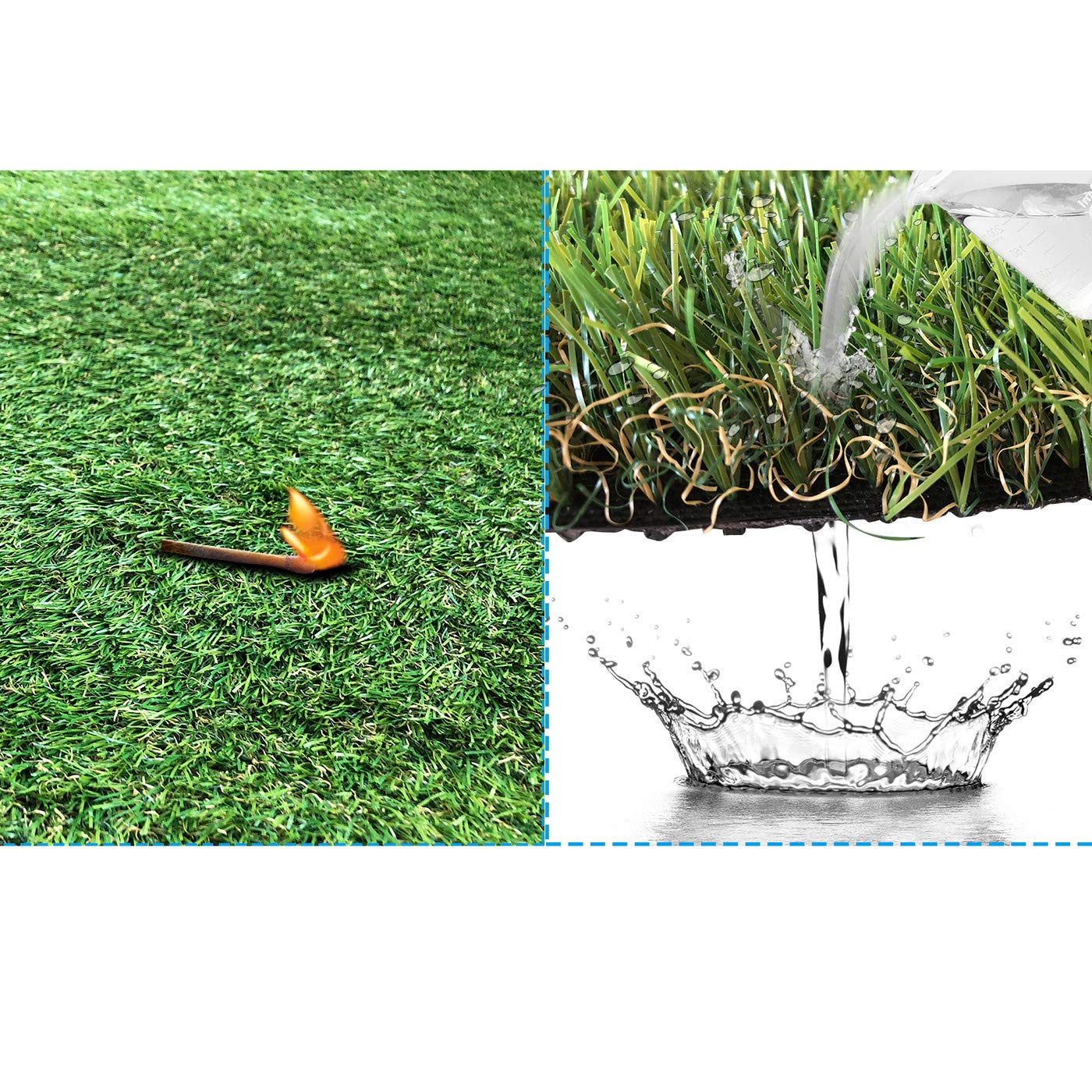 Petgrow 4FTx7FT Artificial Realistic & Thick Fake Mat for Outdoor Garden Landscape Pet Pad Dog Synthetic Grass Rug Turf
