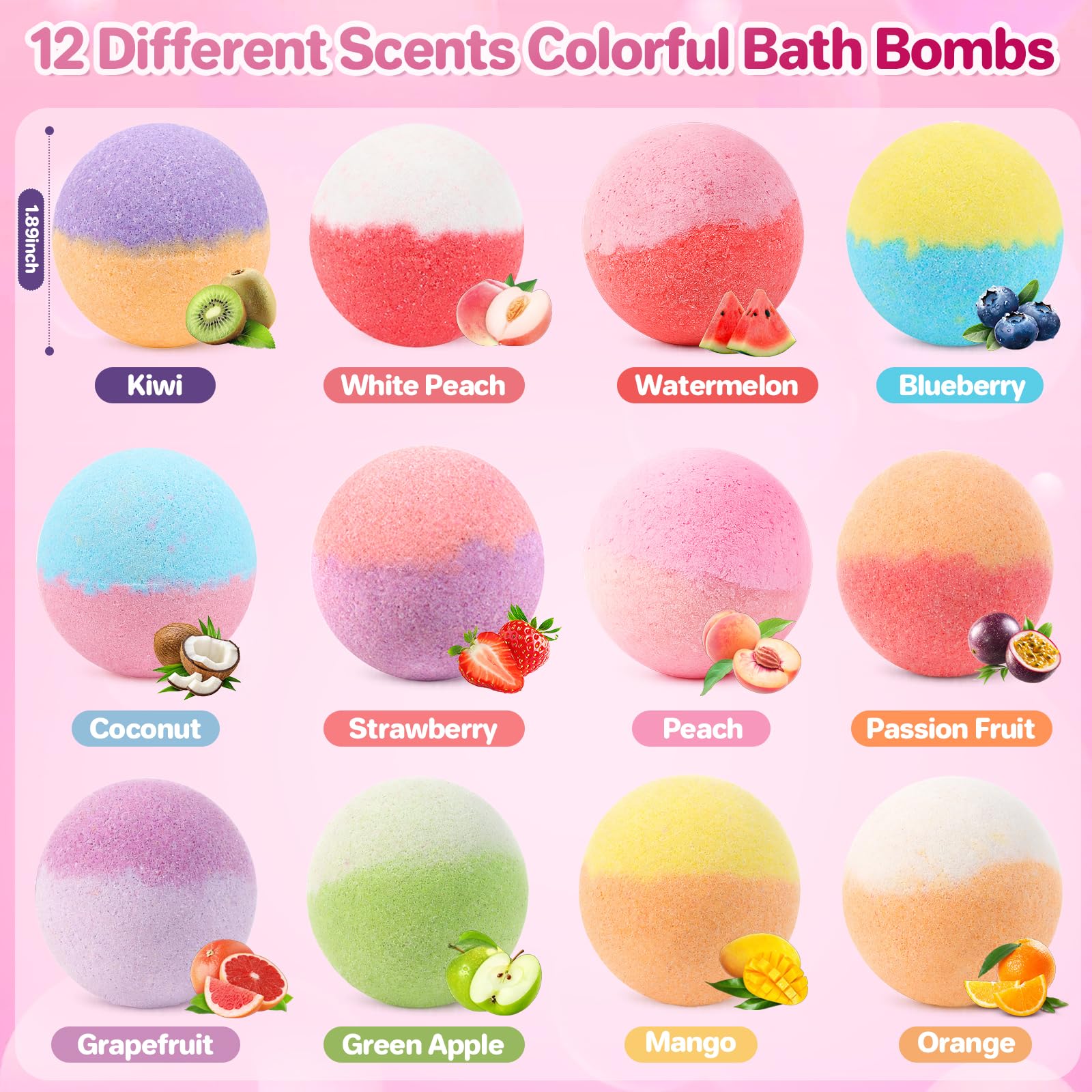 Bath Bombs for Kids with Surprise Inside, 24 Pack Kids Bath Bombs with Toys Inside Gift Set, Kid Bubble Bath Fizzy for Girls Boys with Bath Toys (Classic Edition)