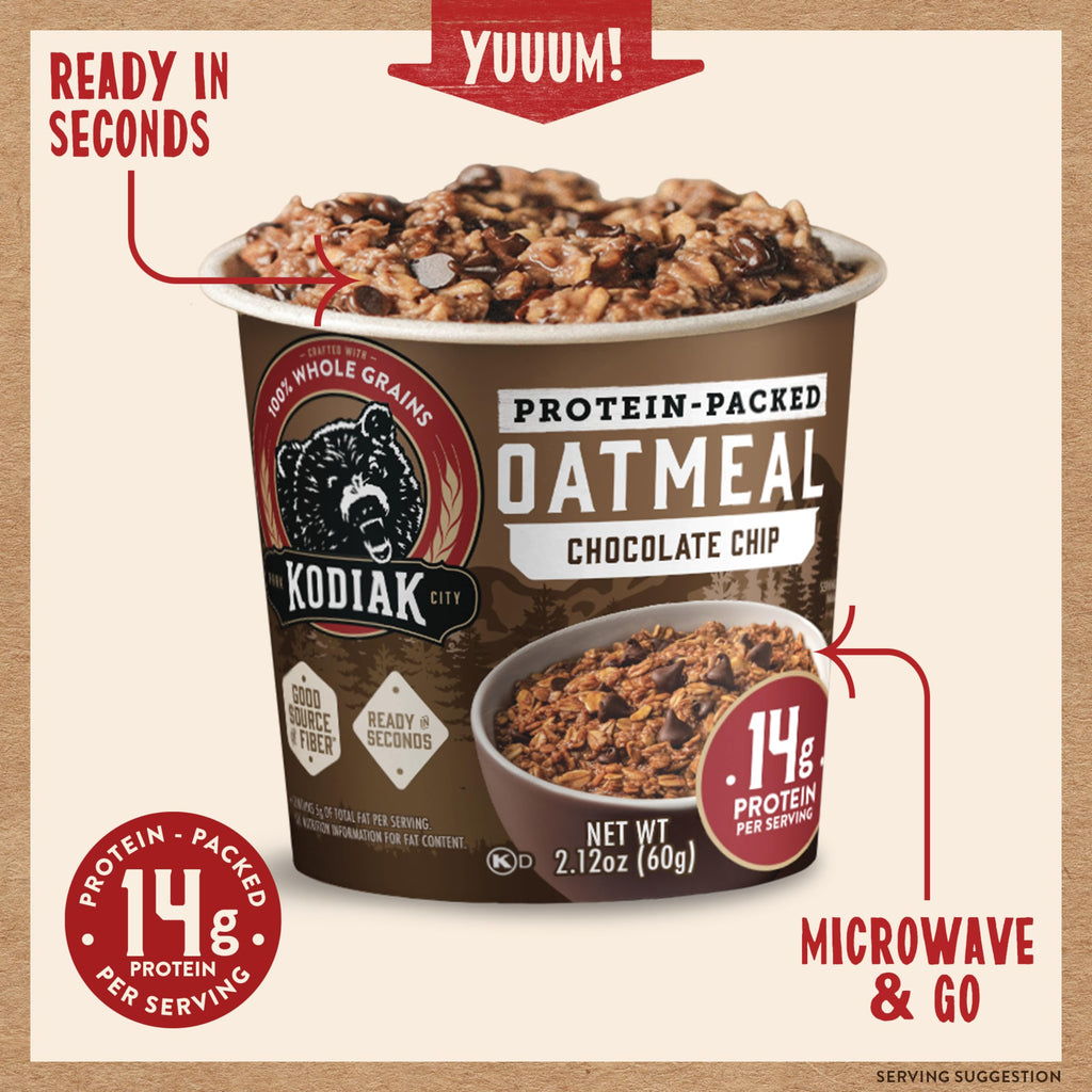 Kodiak Cakes Instant Protein Apple Cinnamon Oatmeal in a Cup, 2.12oz (Pack of 12)