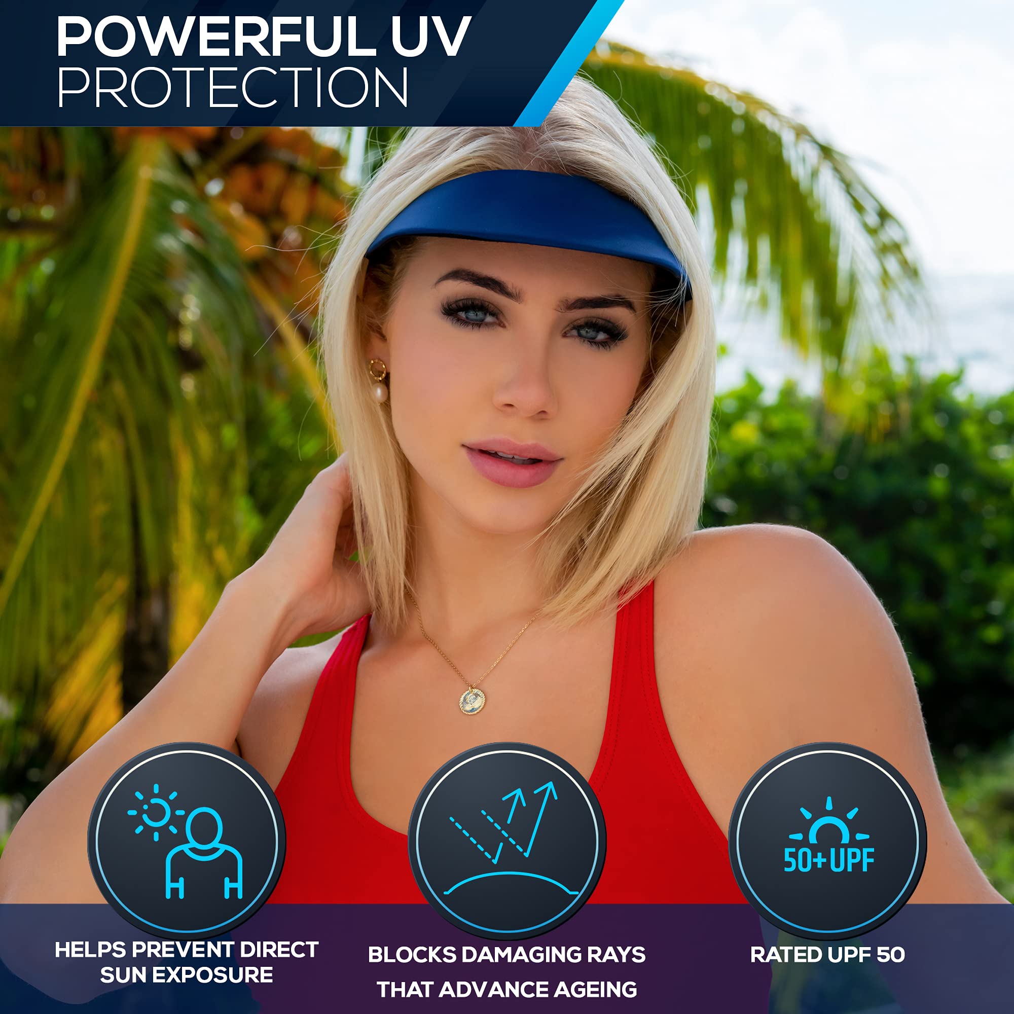 No Headache Sun Visor for Women | Stylish, Lightweight Golf & Tennis Hat | UV Protection for Outdoor Sports & Travel