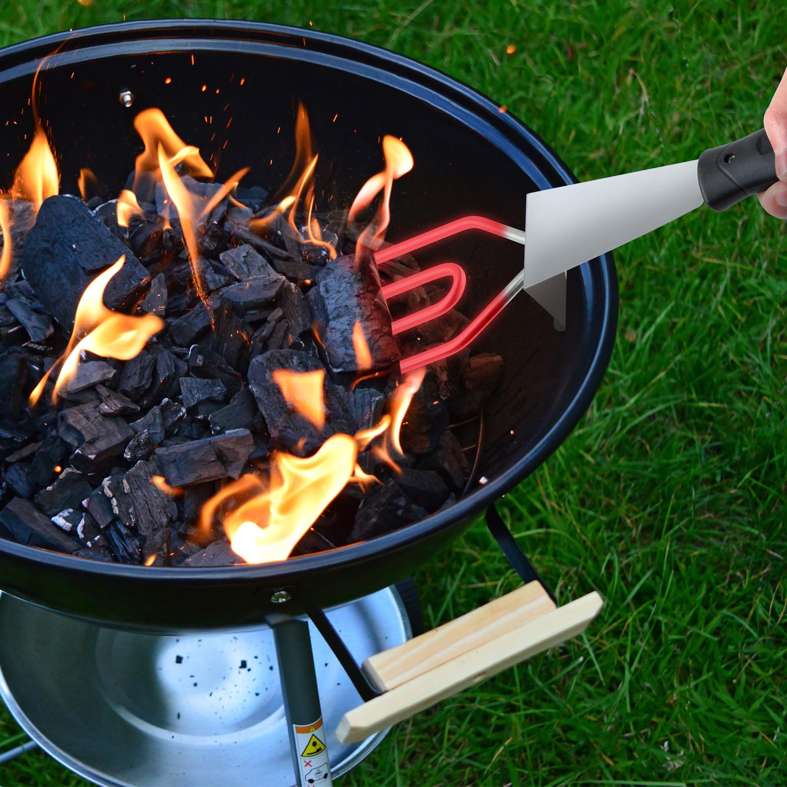 600W Electric Charcoal Starter Fire Lighter for BBQ Grill Smoker Fireplace, Firepit, Stove - Quickly Ignite Coals Briquettes Without Lighter Fluid or Matches - 29 Inch Power Cord