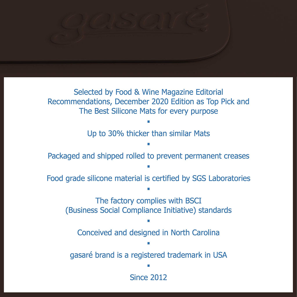 GASARE, Set of 2, Extra Large, Thick, Silicone Mats for Kitchen Counter, Heat Resistant Mats, Countertop Protector, Non-Slip, Easy to Clean, 25 x 17 Inches x 1.4mm, Black