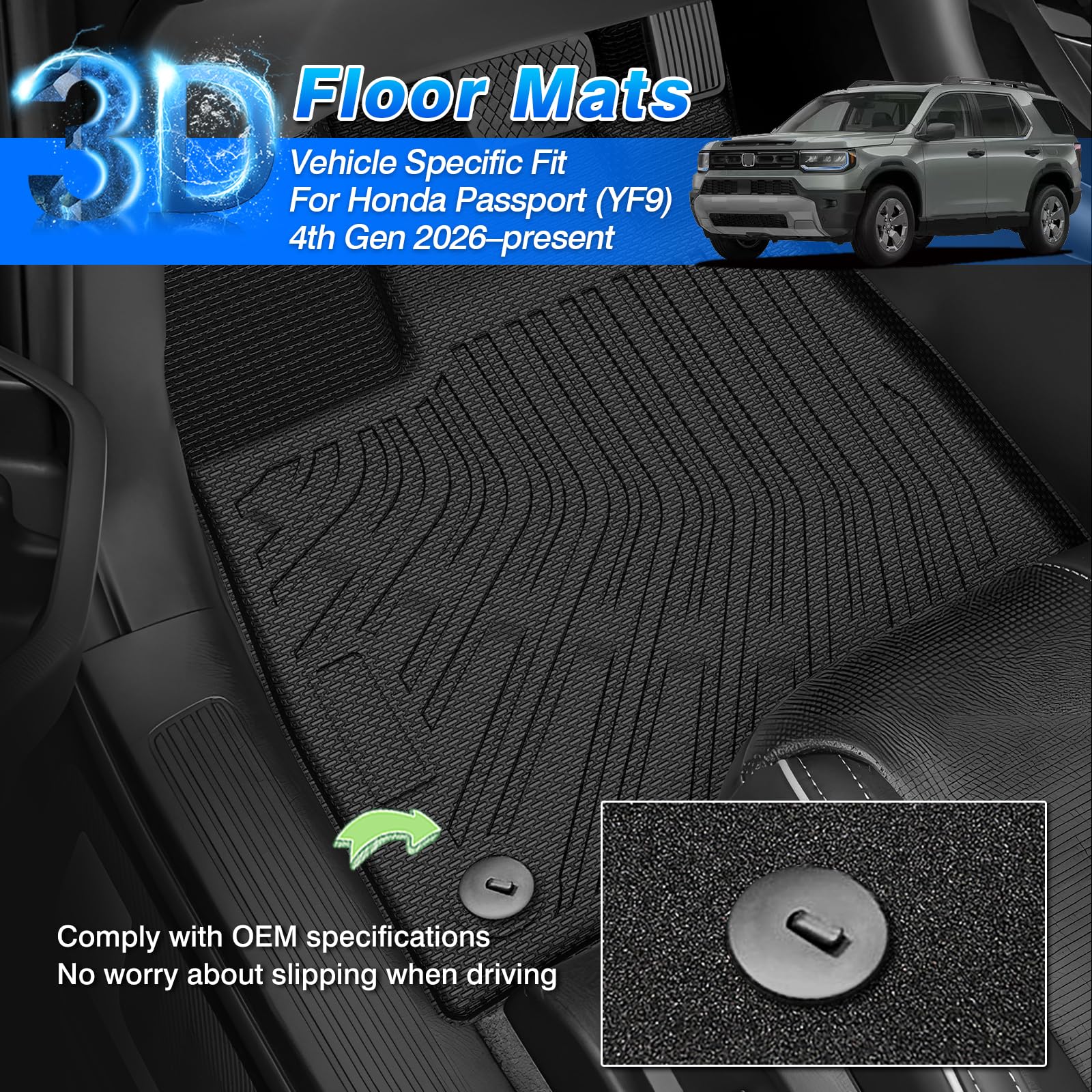 Cartist Floor Mats Compatible with Kia EV6 2022 2023 2024 2025 2026 Accessories All Weather Floor Liner Front & Rear 2 Rows Car Carpet Protection TPE Odorless