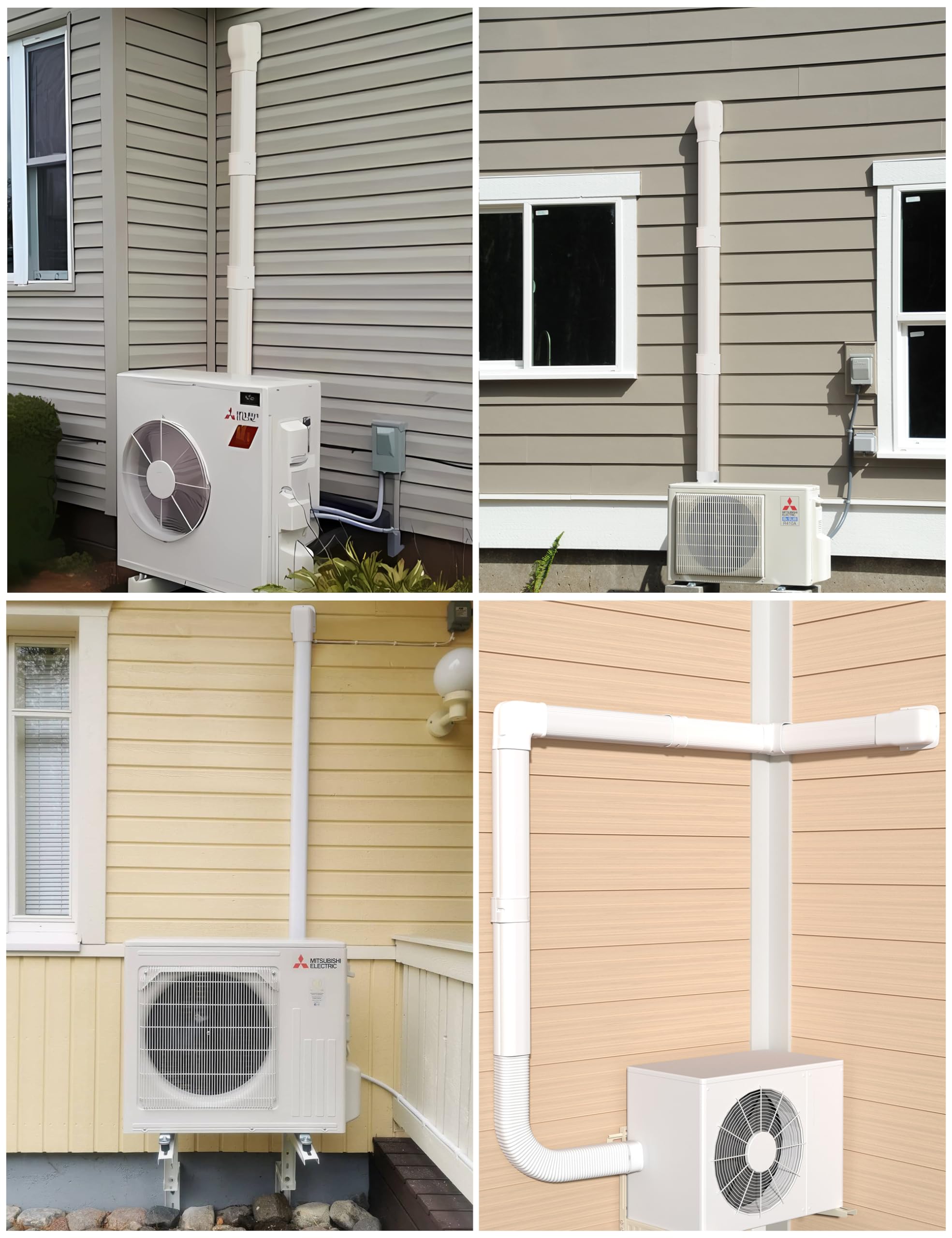 3'' x 9Ft Mini Split Line Set Cover with Flexible Duct, Upgrade PP Decorative Minisplit Lineset Cover Kit, Line Hide for Mini Split, Air Conditioner, Central AC, HVAC and Heat Pumps, Brown