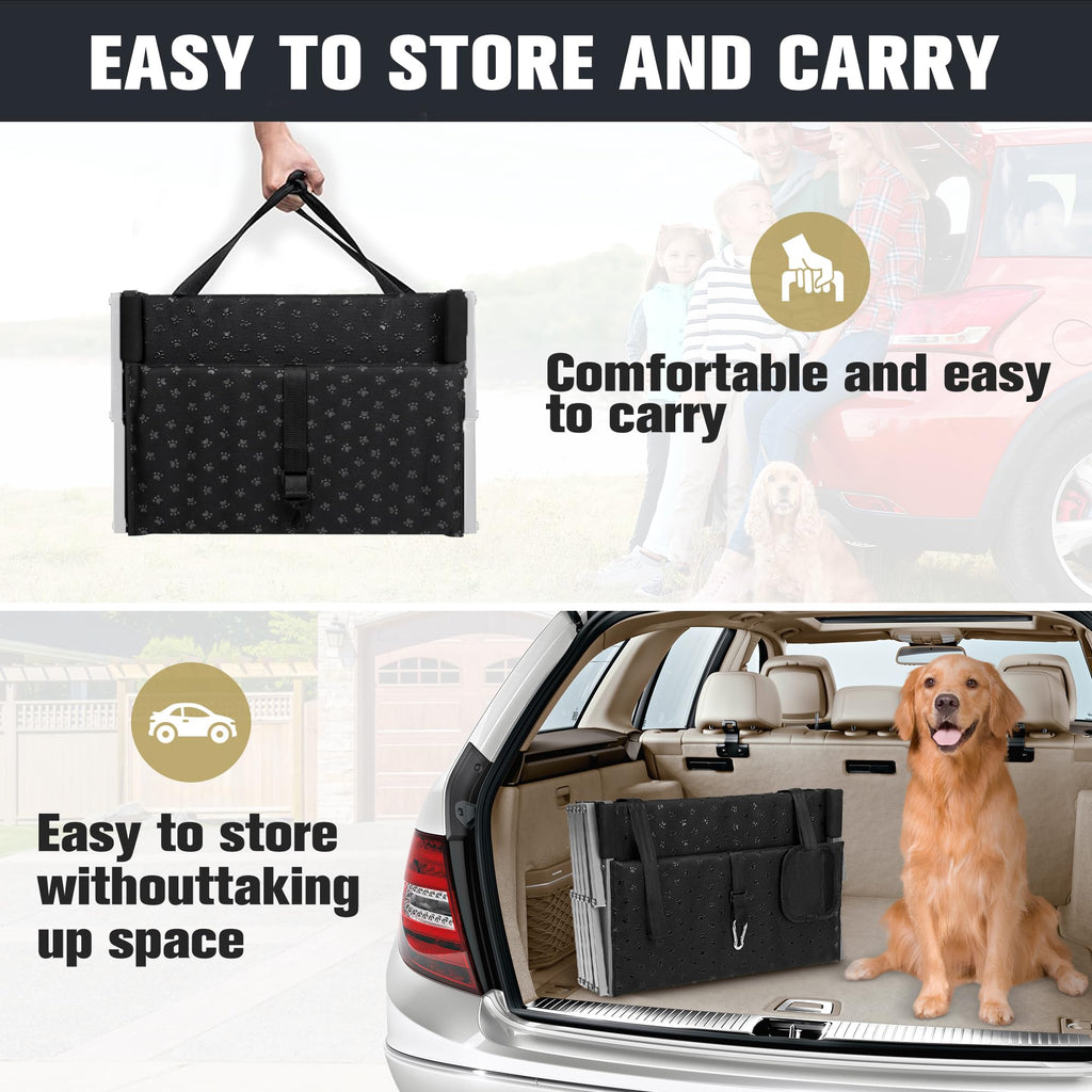Dog Stairs for Car - Foldable Dog Ramps for Large Dogs with Non Slip Surface, Portable Dog Steps for Cars and SUV, Truck, Support Up to 200 Lbs