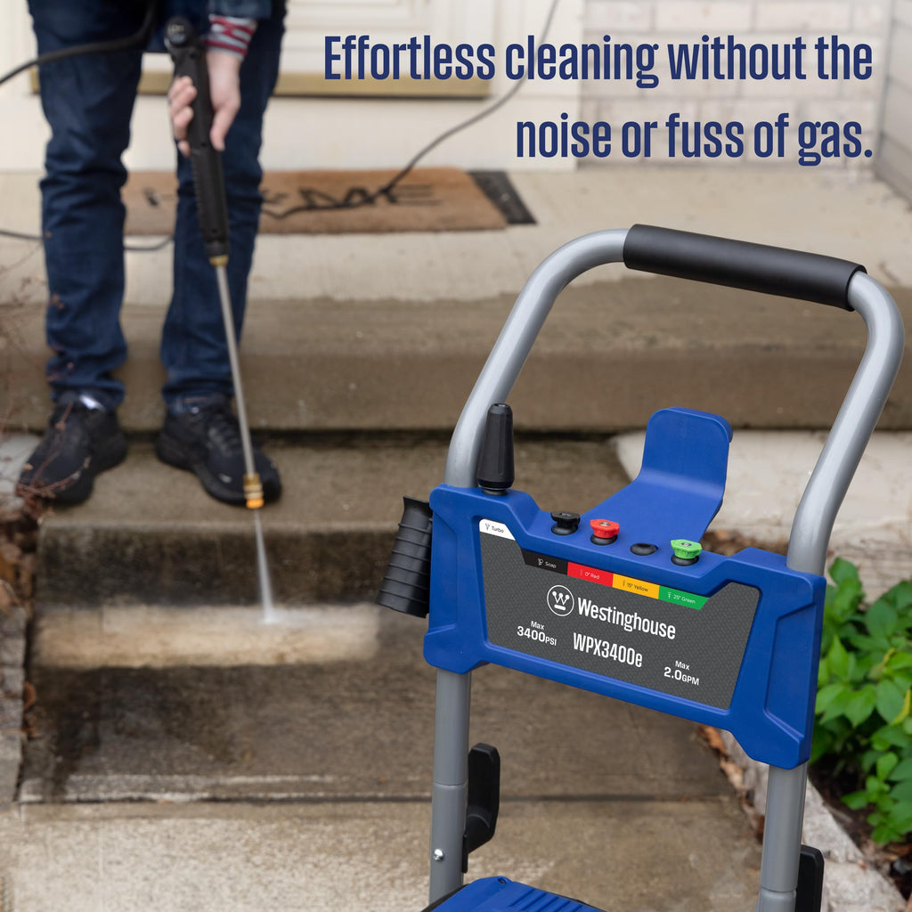 Westinghouse WPX2300e Electric Pressure Washer, 2300 Max PSI and 1.76 Max GPM, Induction Motor, Onboard Soap Tank, Spray Gun and Wand, 5 Nozzle Set, for Cars/Fences/Driveways/Homes/Patios/Furniture