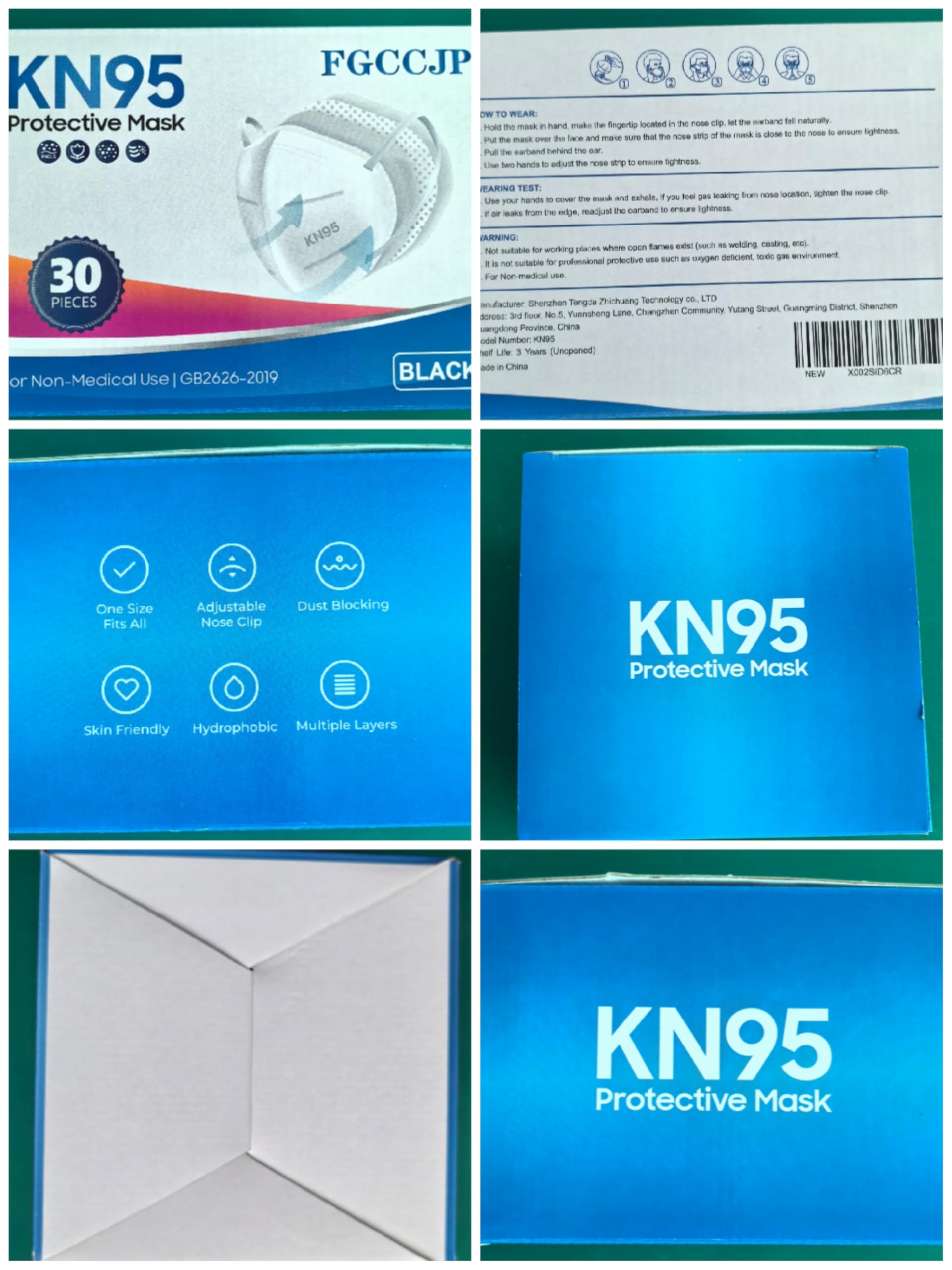 KN95 Face Mask 30pcs Disposable Face Masks Individual Packed Safety 5 Layers Breathable Cup Dust Masks Filtration>95%