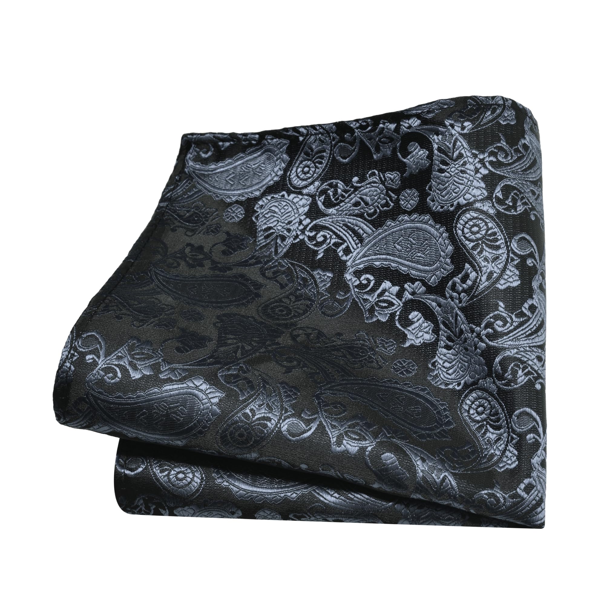 GUSLESON 3.15"（8cm） Mens Paisley Tie and Lapel Pin Necktie Hankerchief Cufflinks Set for Men