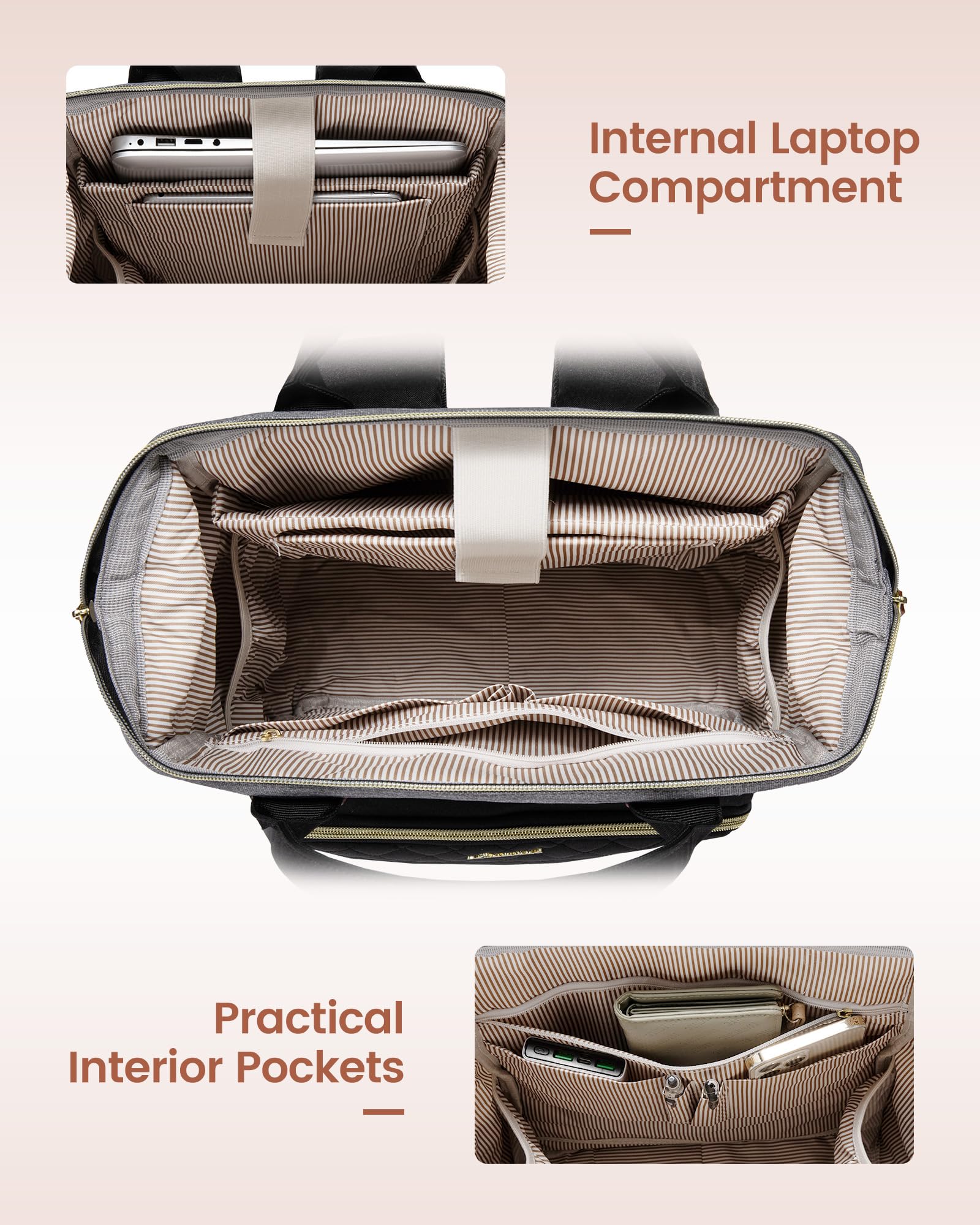 LOVEVOOK Laptop Backpack for Women, 15.6 inch Waterproof Nurse Bag Teacher Work Backpack Purse for Women, Travel Computer Backpack for College Office Business Ladies
