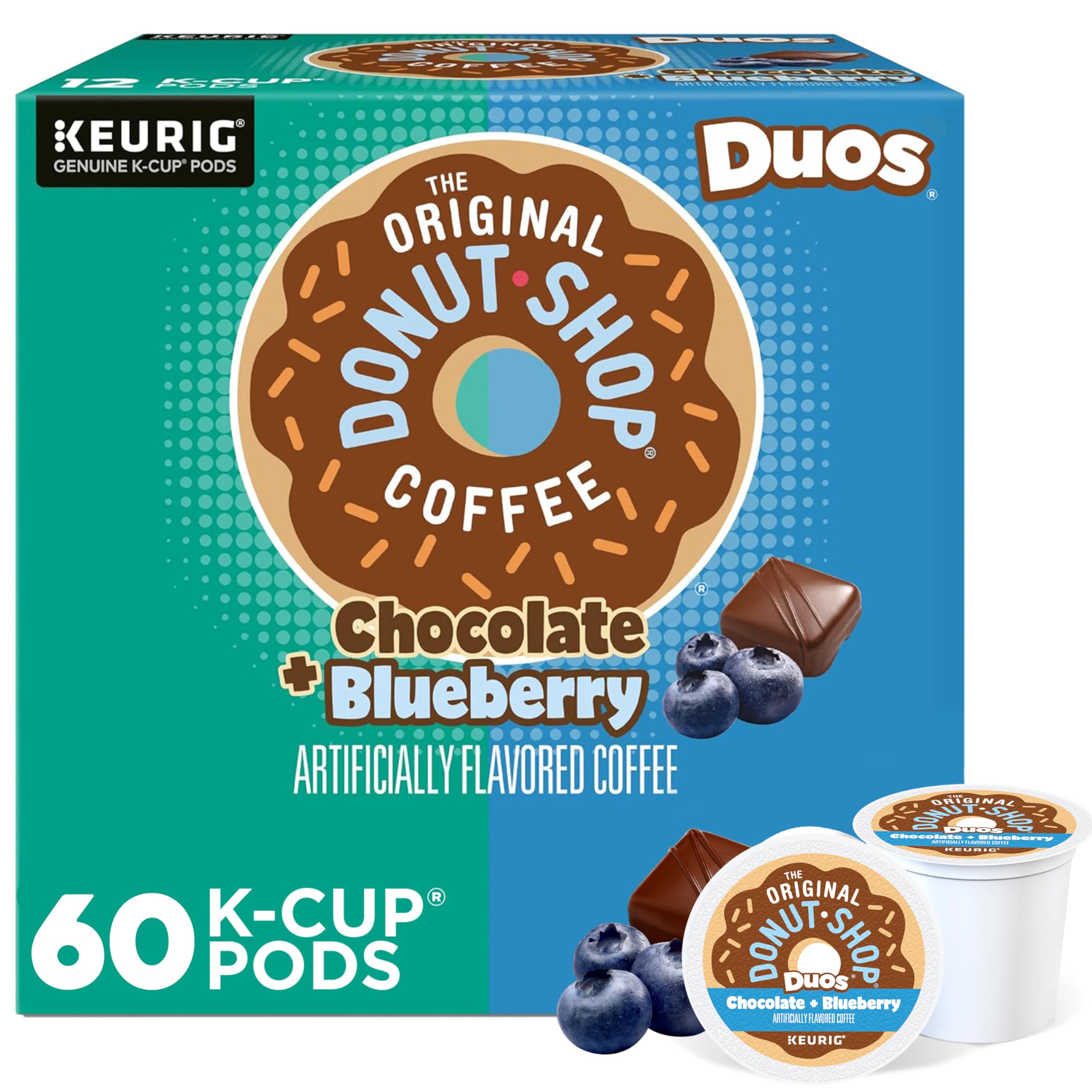 The Original Donut Shop Duos Coconut + Mocha Coffee, Keurig Single Serve K-Cup Pods, Medium Roast Coffee, 60 Count, (6 Packs of 10)