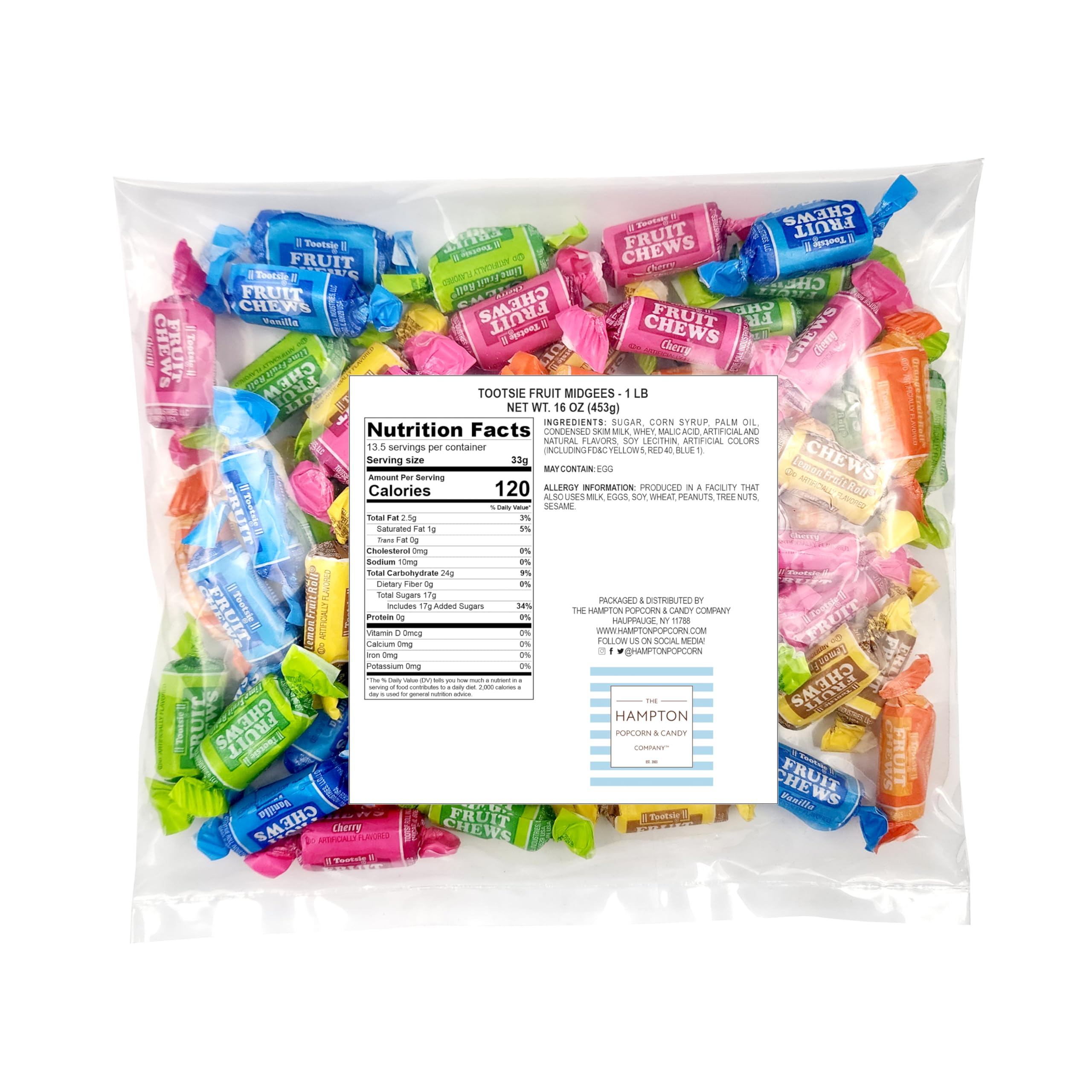TootsieMidgees & Large Mix, 2lb Bulk Bag, Mini & Large Chocolate Bars, Individually Wrapped Bulk Candy, The Hampton Popcorn & Candy Company