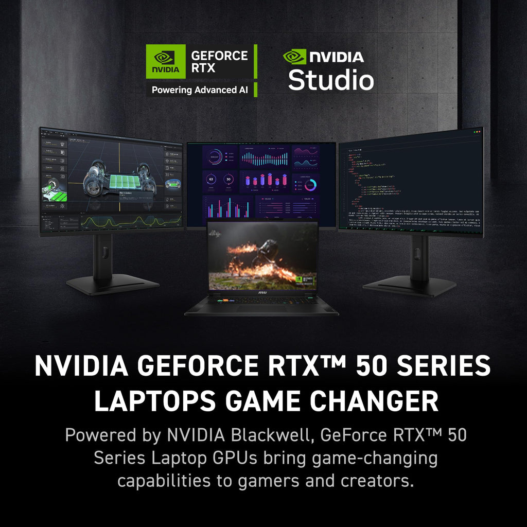 msi Stealth 18 HX AI Gaming Laptop – 18” QHD+, Intel Ultra 9-275HX, RTX 5080, 32GB DDR5, 2TB SSD, Vapor Chamber Cooling, Wi-Fi 7: Midnight Black A2XWIG-045US