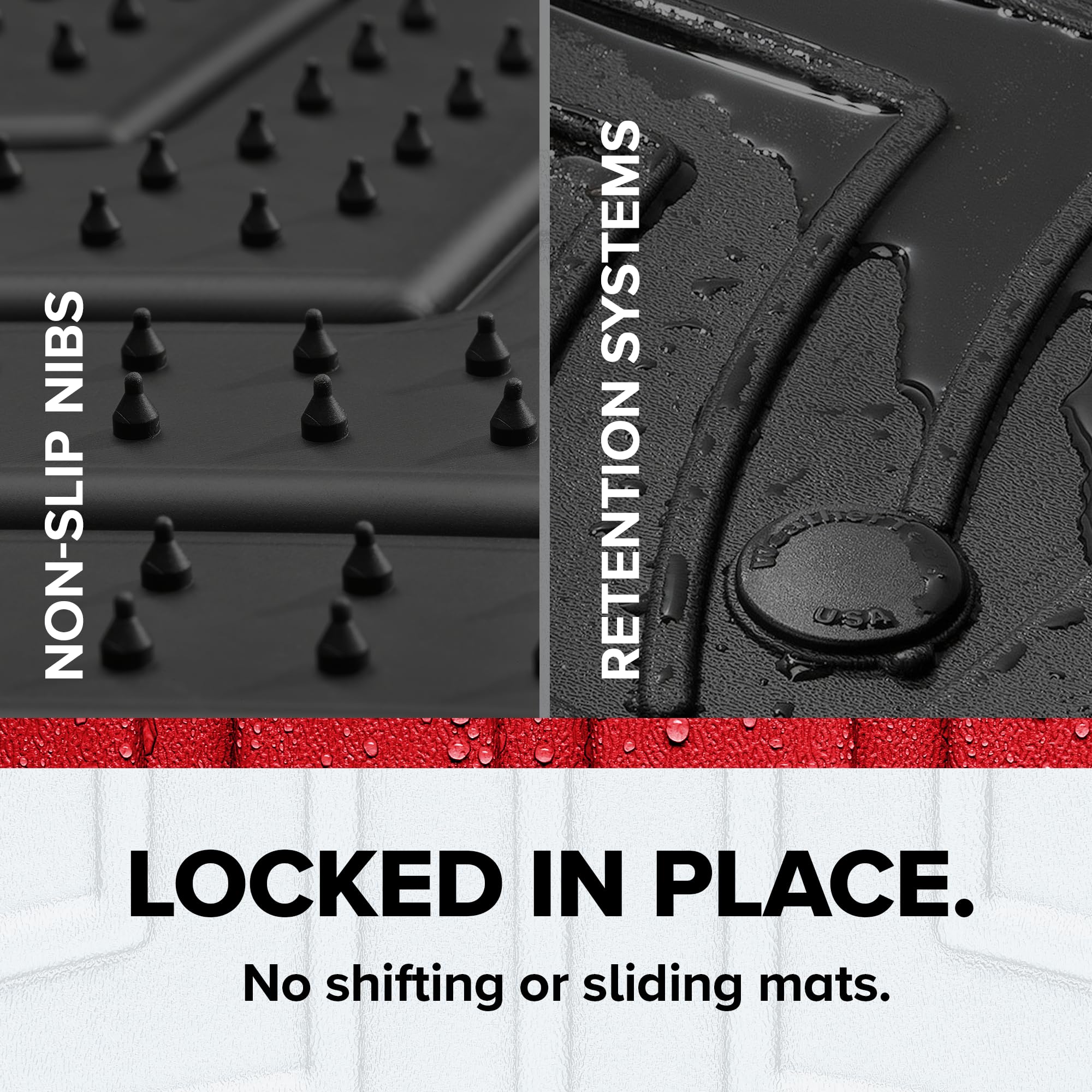 WeatherTech FloorLiner HP Custom Fit Floor Mats for Chevrolet Silverado 2500HD/3500HD, Silverado 1500 LTD, Sierra 1500 Limited - 1st & 2nd Row (441436-1-2IM), Black