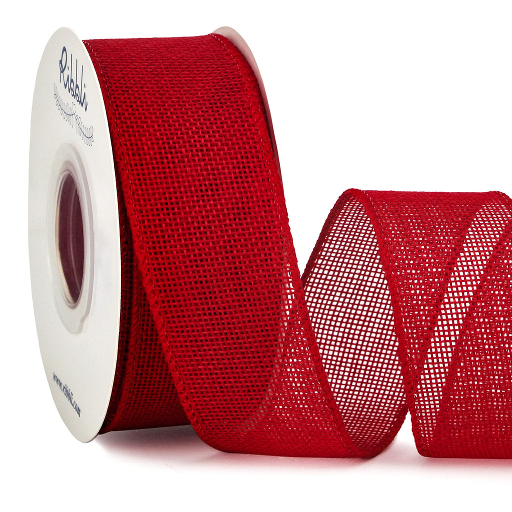 Ribbli Cinta con alambre de arpillera verde manzana, 1-1/2 pulgadas x 10 yardas, cinta con borde con alambre para lazo grande, corona, decoración de árbol, decoración al aire libre