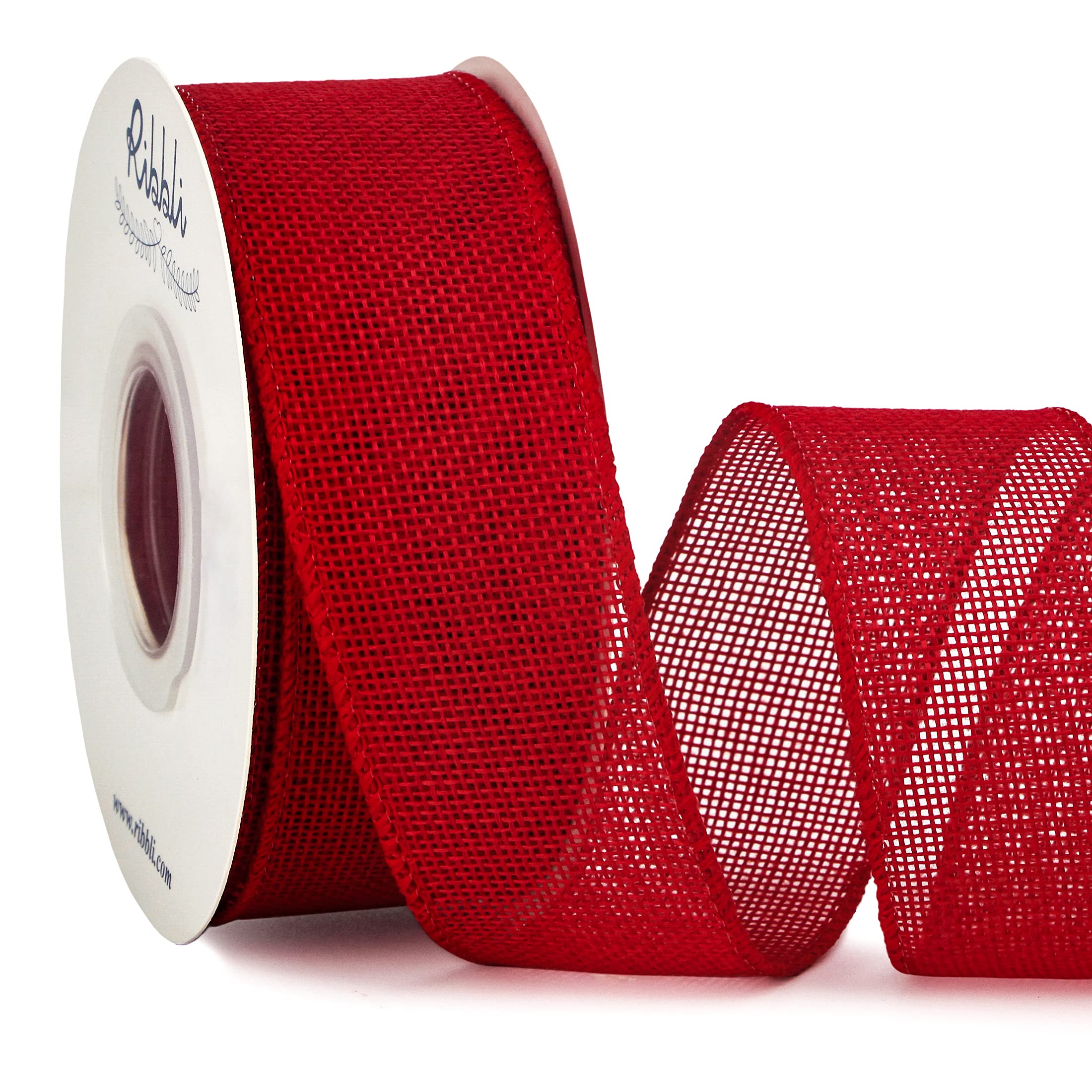 Ribbli Cinta con alambre de arpillera verde manzana, 1-1/2 pulgadas x 10 yardas, cinta con borde con alambre para lazo grande, corona, decoración de árbol, decoración al aire libre