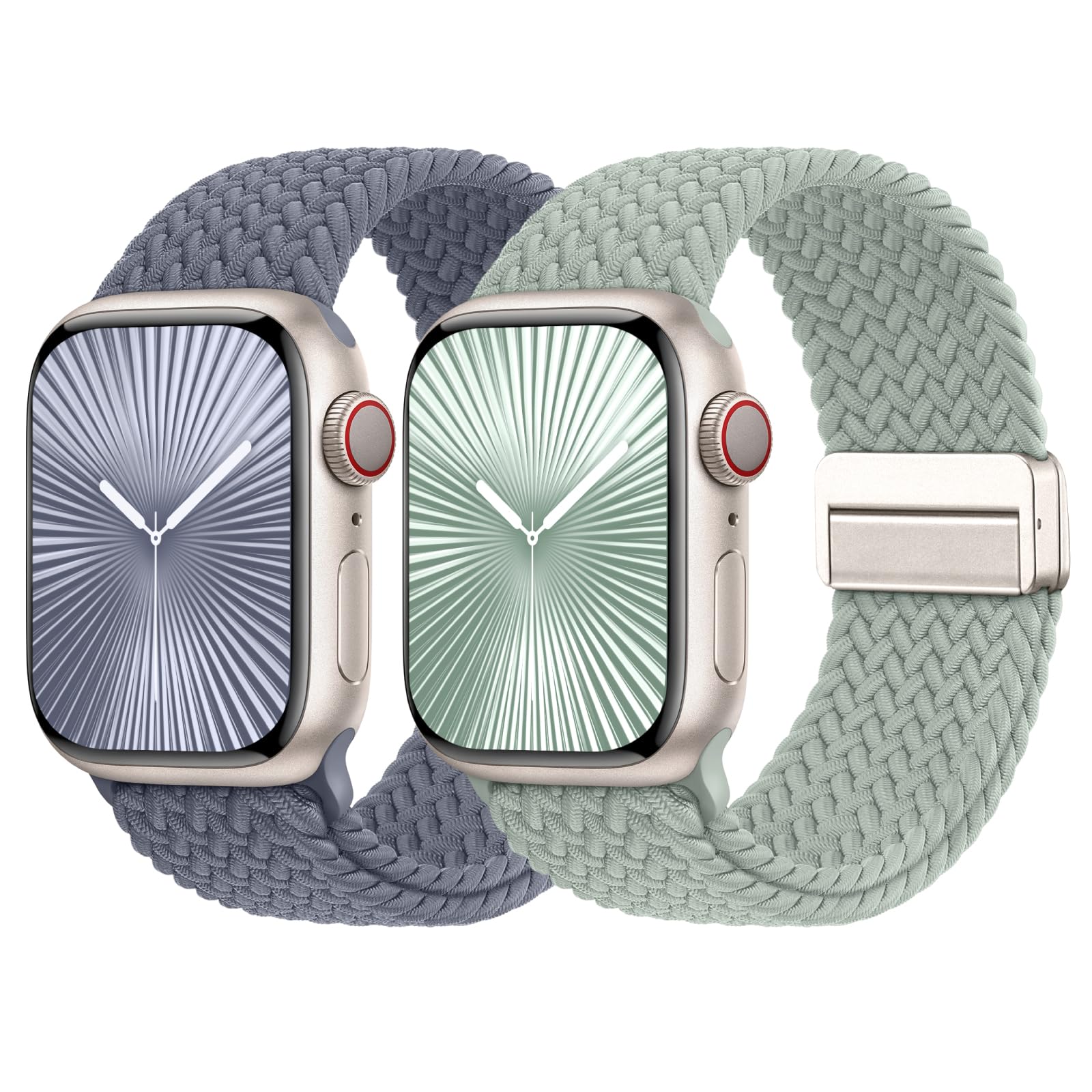 Braided Stretchy Bands with Magnetic Clasp Compatible for Apple Watch Band 38mm 40mm 41mm 42mm 44mm 45mm 46mm 49mm Women Men, Nylon Sport Solo Loop for iWatch Series 11 10 9 8 7 6 5 4 3 Ultra 3 2 1 SE