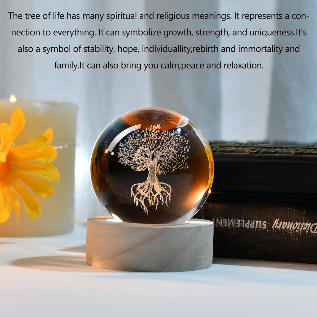 IFOLAINA Butterfly Crystal Ball Gifts Ideas for Girlfriend Wife Mom Couple Her Bithday Mothers Day 3D Butterfly on Sunflower Night Light Decorative Globes Room Decor