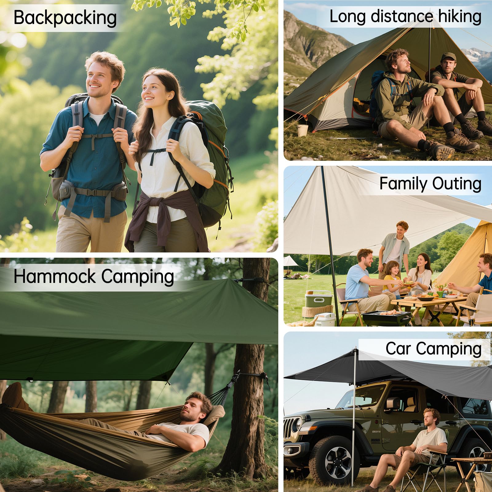 Free Soldier Waterproof Portable Tarp Multifunctional Outdoor Camping Traveling Awning Backpacking Tarp shelter Rain Tarp