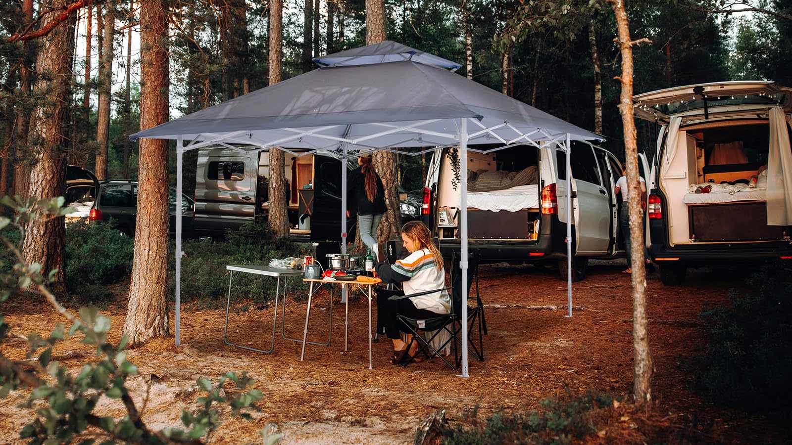 COOSHADE 13x13Ft Pop Up Canopy Tent Instant Folding Shelter 169 Square Feet Large Outdoor Sun Protection Shade(Grey)