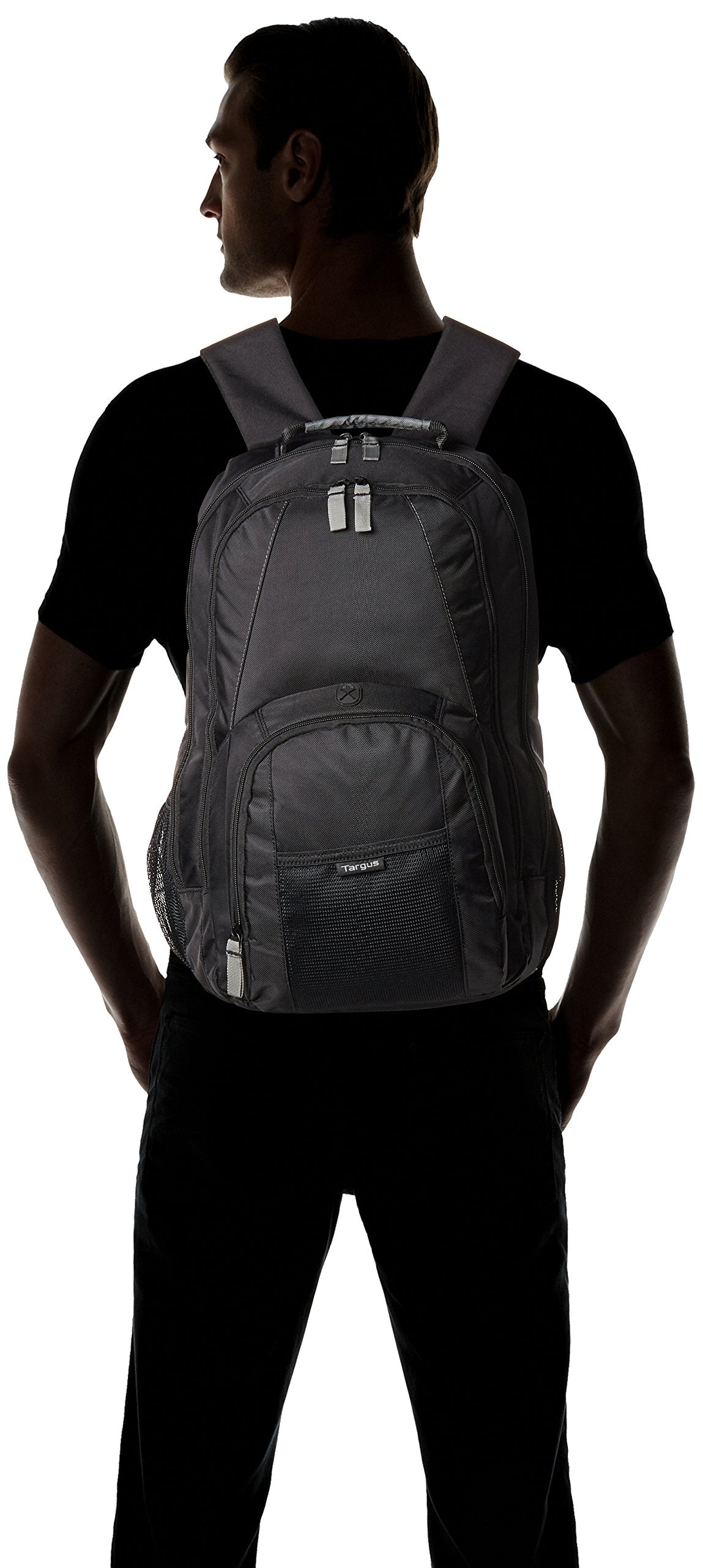 Targus 16 Inch Groove Laptop Backpack, Black - Fits Most Laptops up to 16", Water Resistant Travel Backpack for Business Commuters and Travel (CVR600)