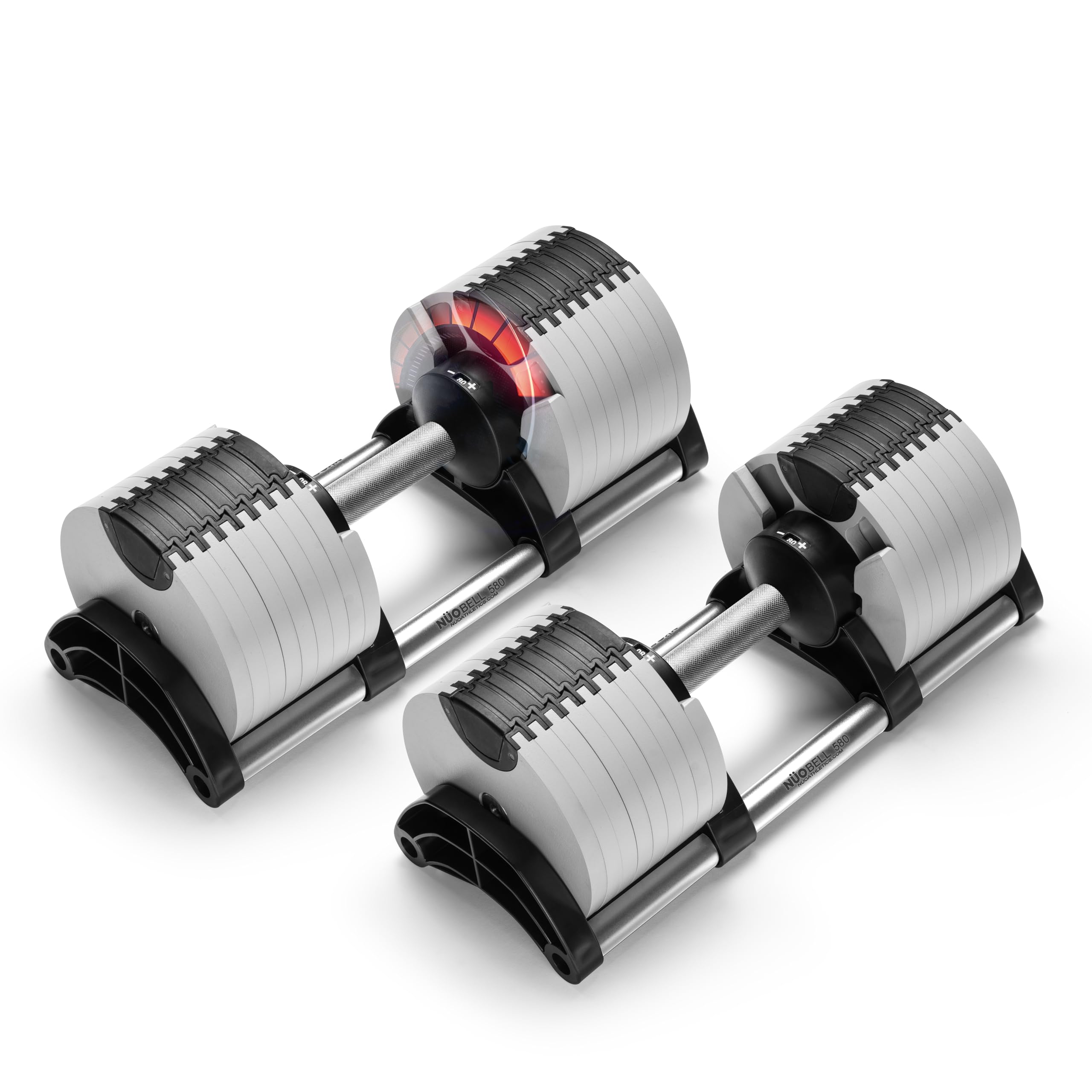 NUOBELL Adjustable Dumbbells 5-80 lbs: Replace 16 Sets, Ideal for Home Gym Weight Bench & Press